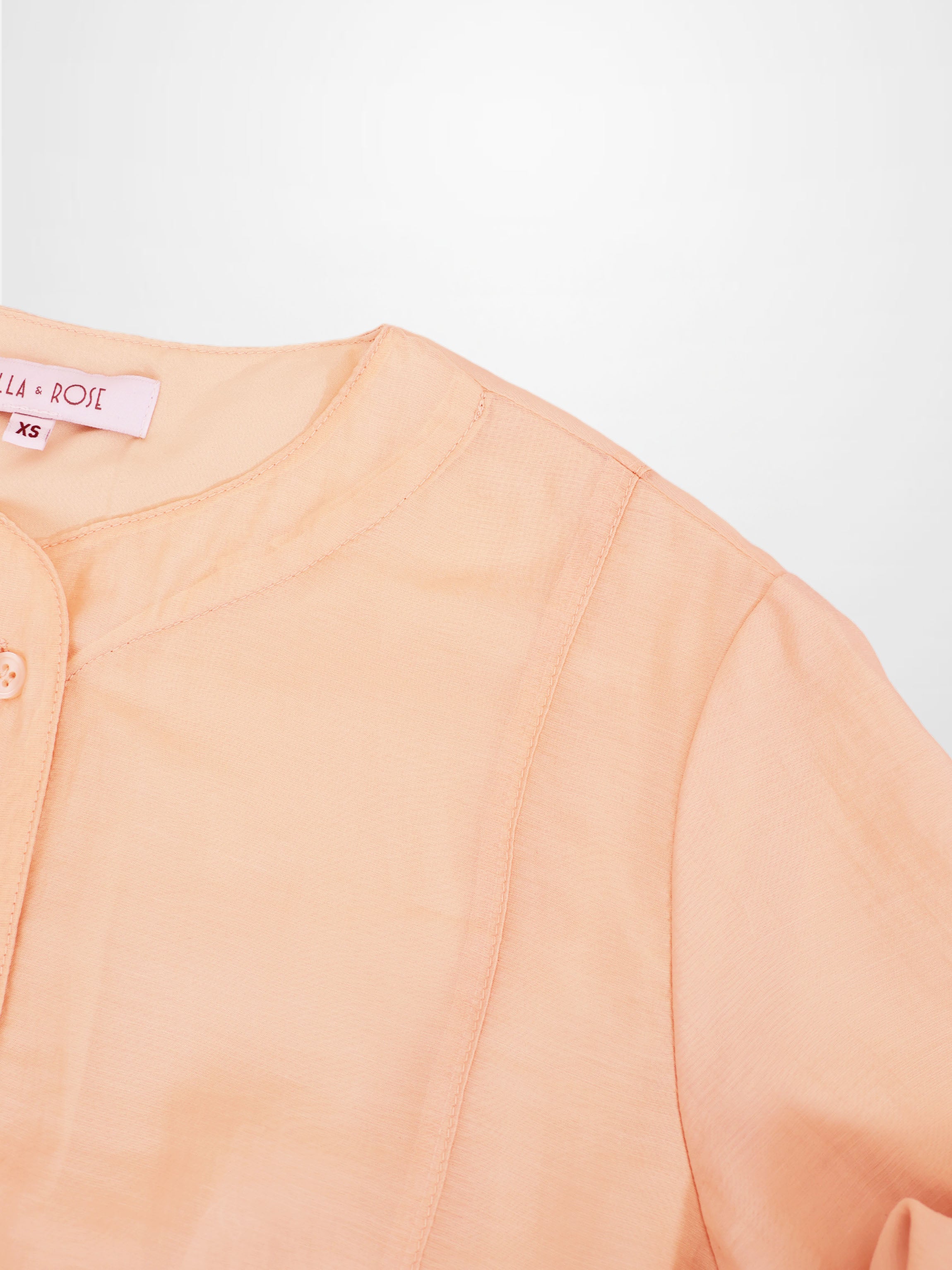 High V Neck Blouse-Oatmeal