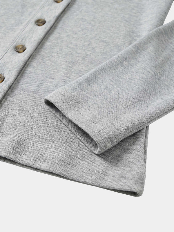 Button Down Ribbed Maxi Dress-Heathered Grey