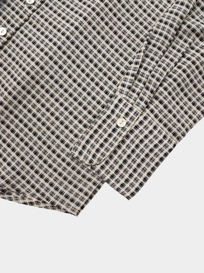 Plaid Blouse - Black Plaid