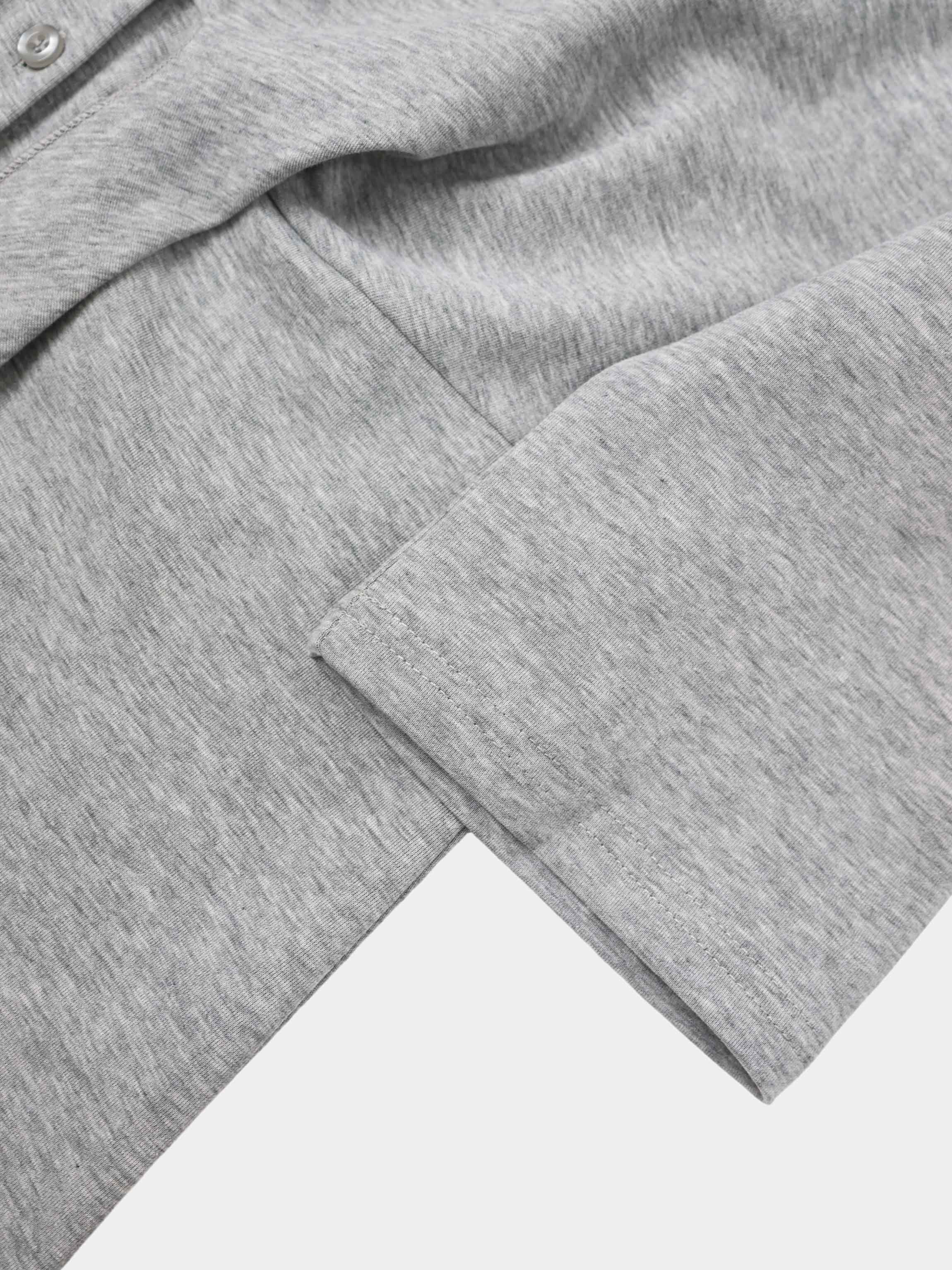 Waist Tie Button Down T-Shirt Dress-Heather Grey
