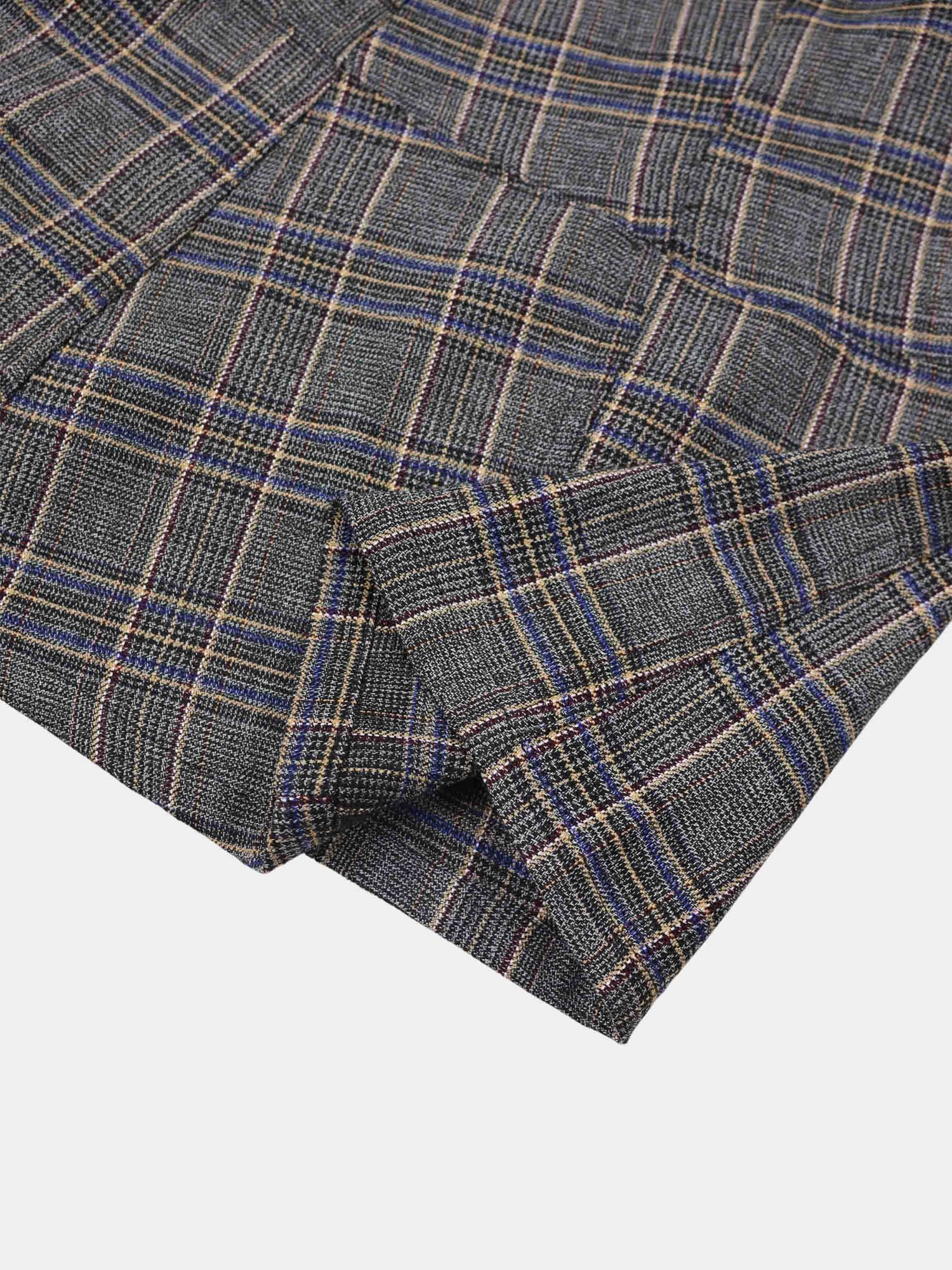 Seamed Flare Skirt - Grey Plaid