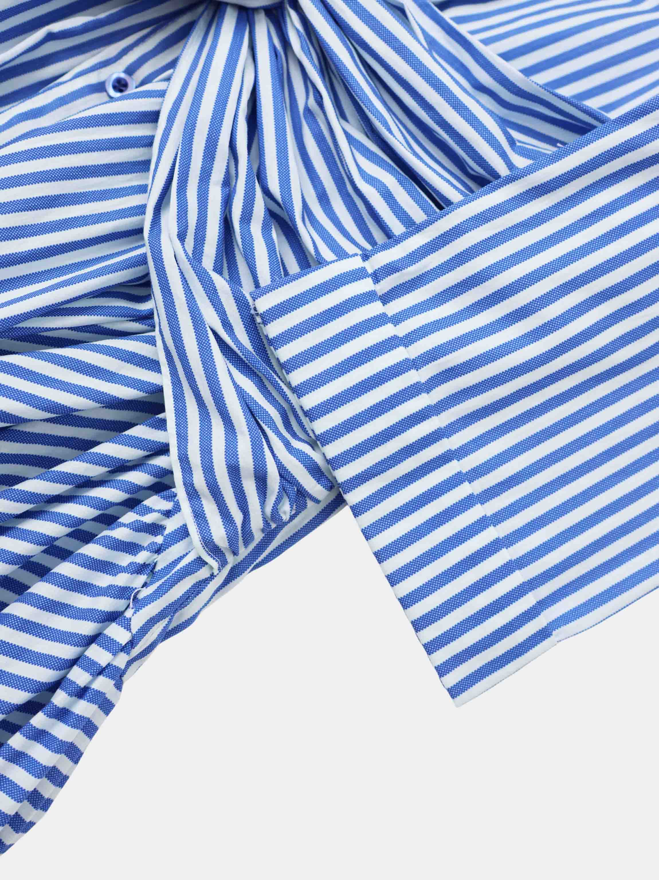Ruched Knot Dress-Blue/White Stripe