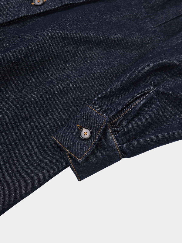 High Waisted Denim Dress - Dark Blue
