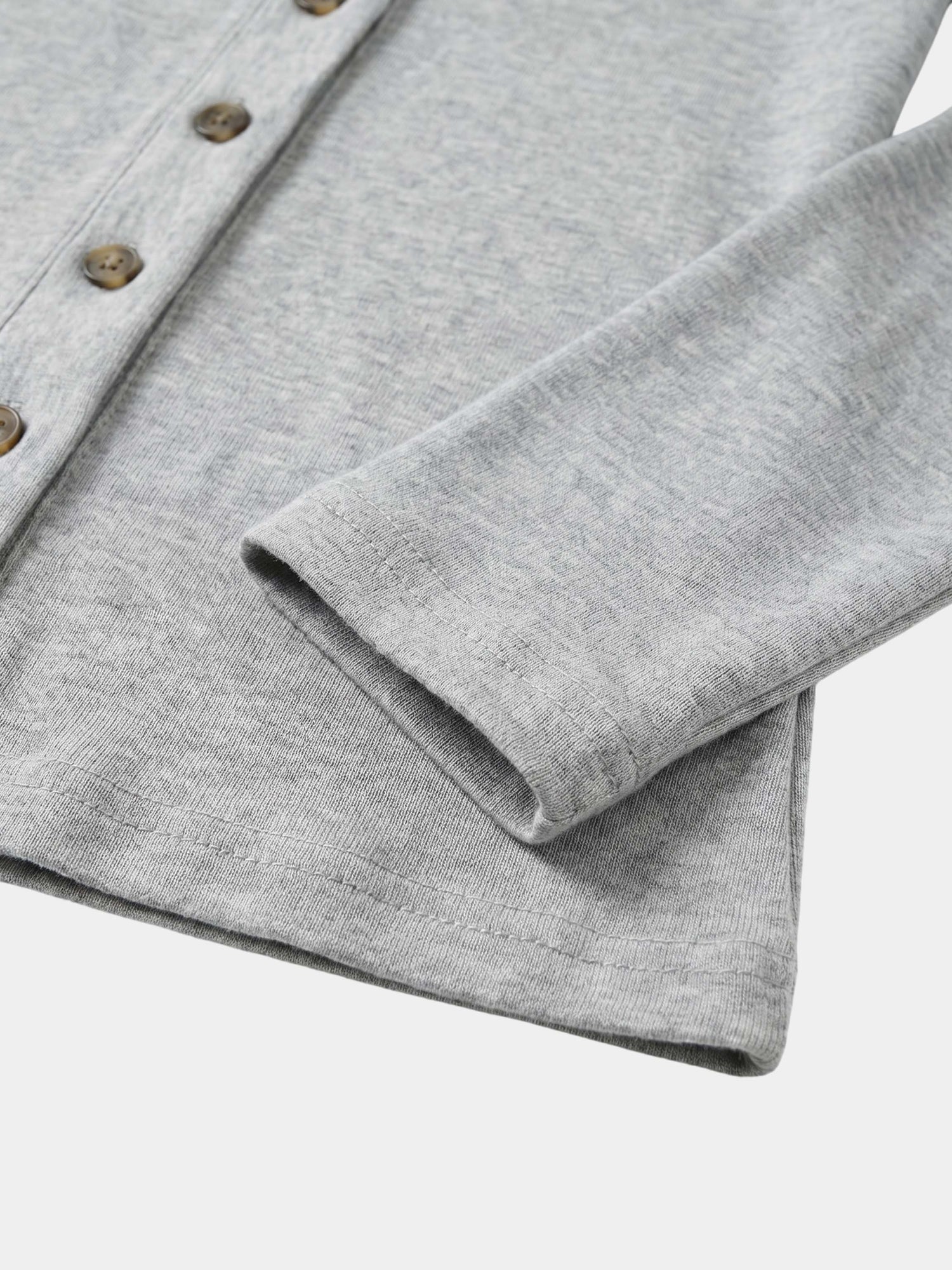 Ribbed Button Down Shirt-Heathered Grey