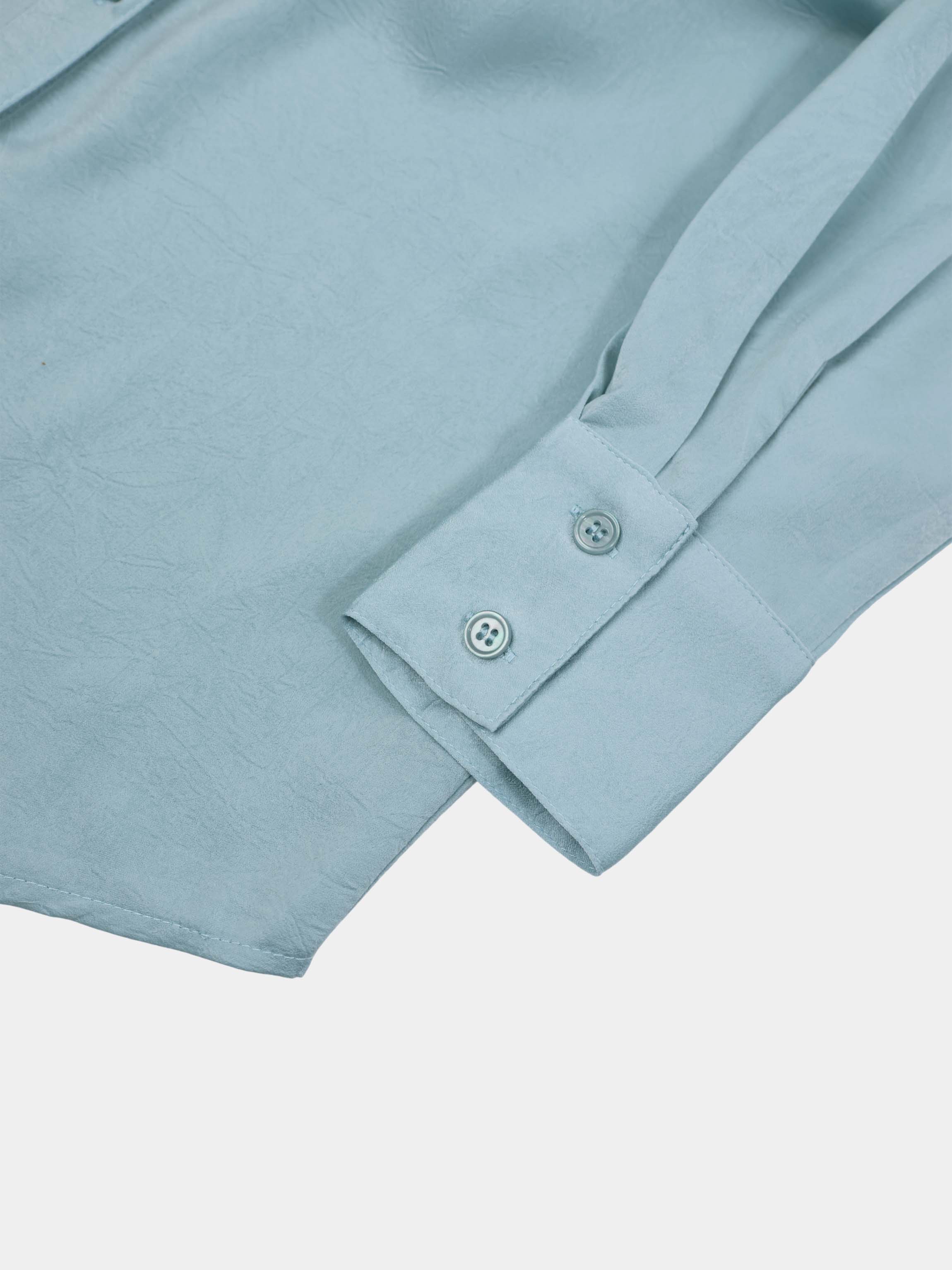 Fringe Bow Blouse-Light Blue