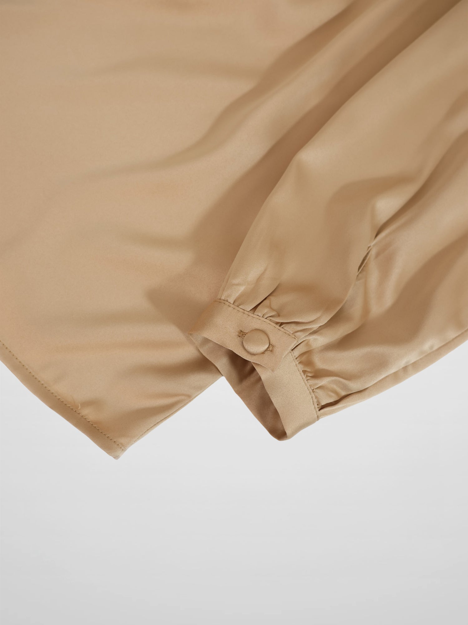 Faux Satin Micro Stitch Blouse-Gold