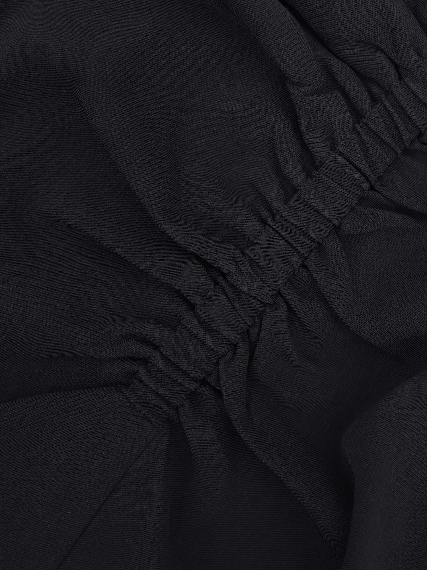 SIDE RUCHED SKIRT-BLACK