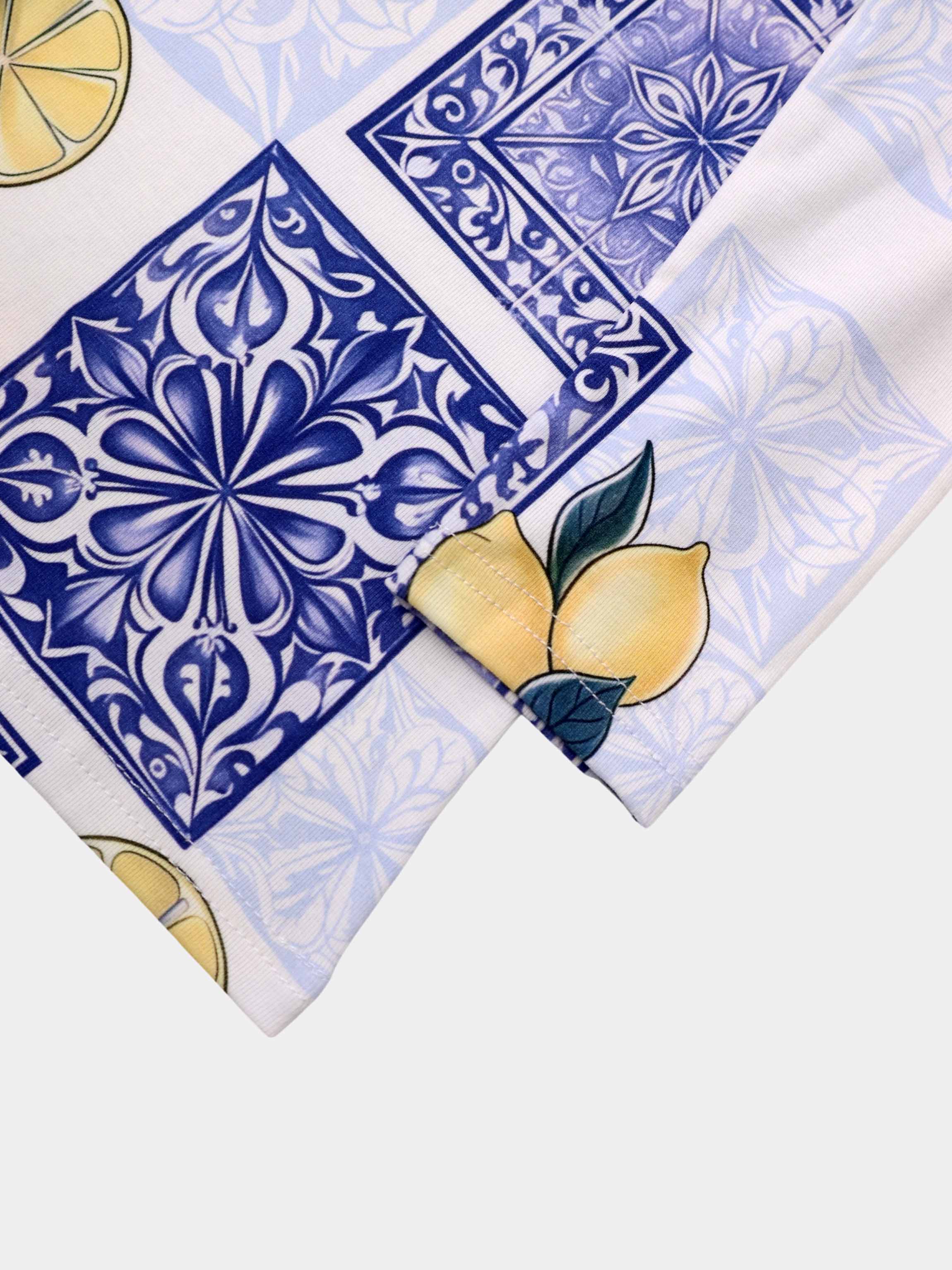 Basic Printed T-shirt-Lemon Paisley