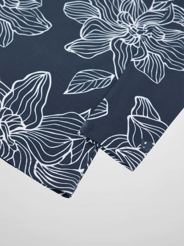 Basic Printed T-shirt-Navy/White Floral