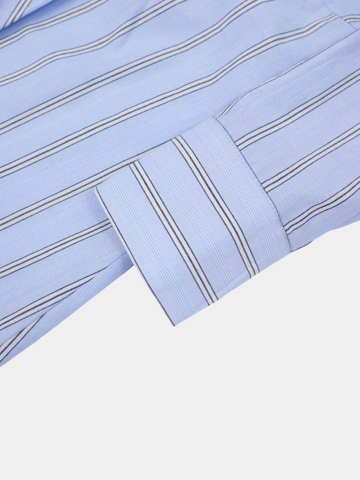 Pinstripe Tie Front Shirtdress-Light Blue Stripe
