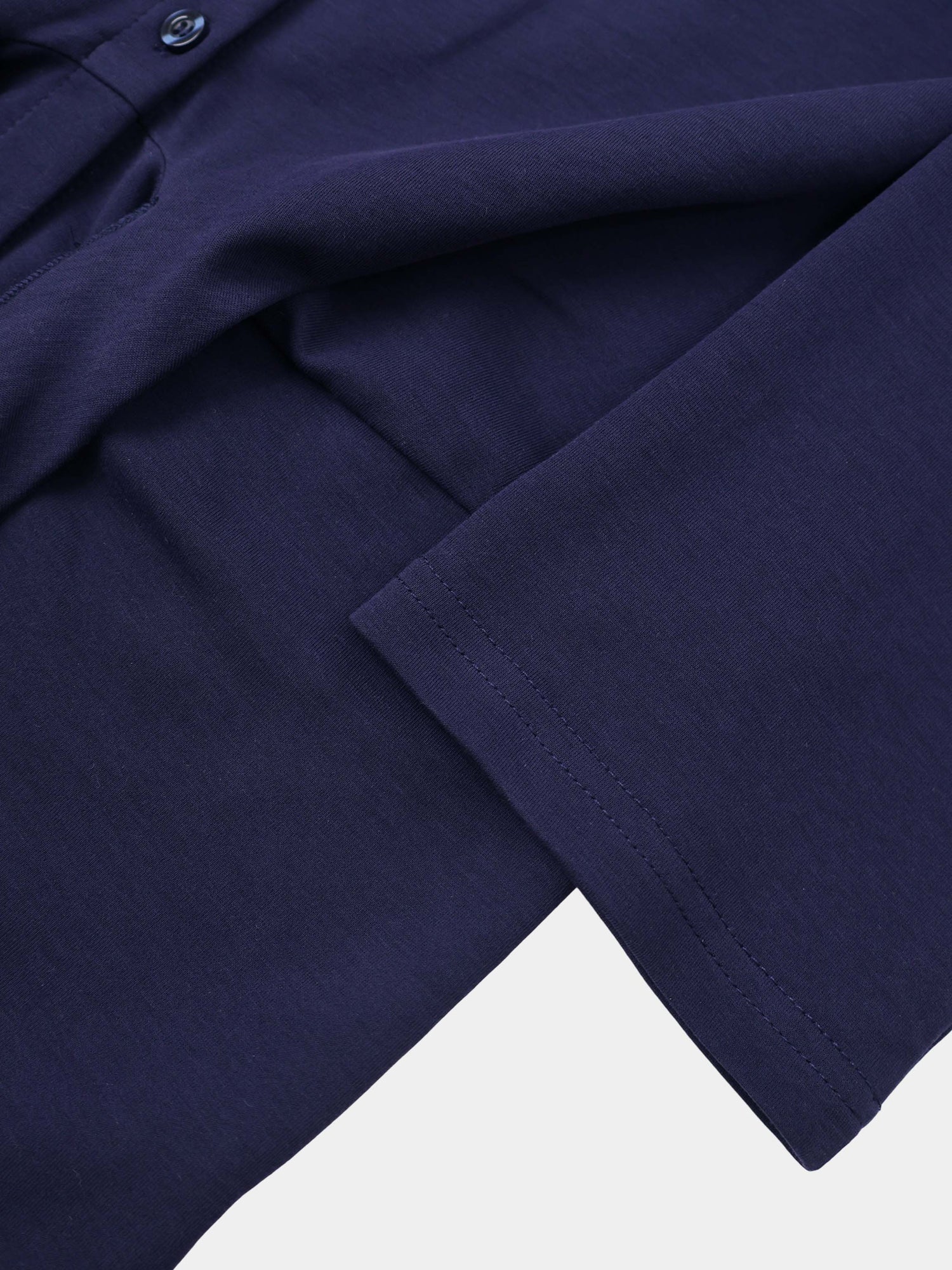 Waist Tie Button Down T-Shirt-Navy