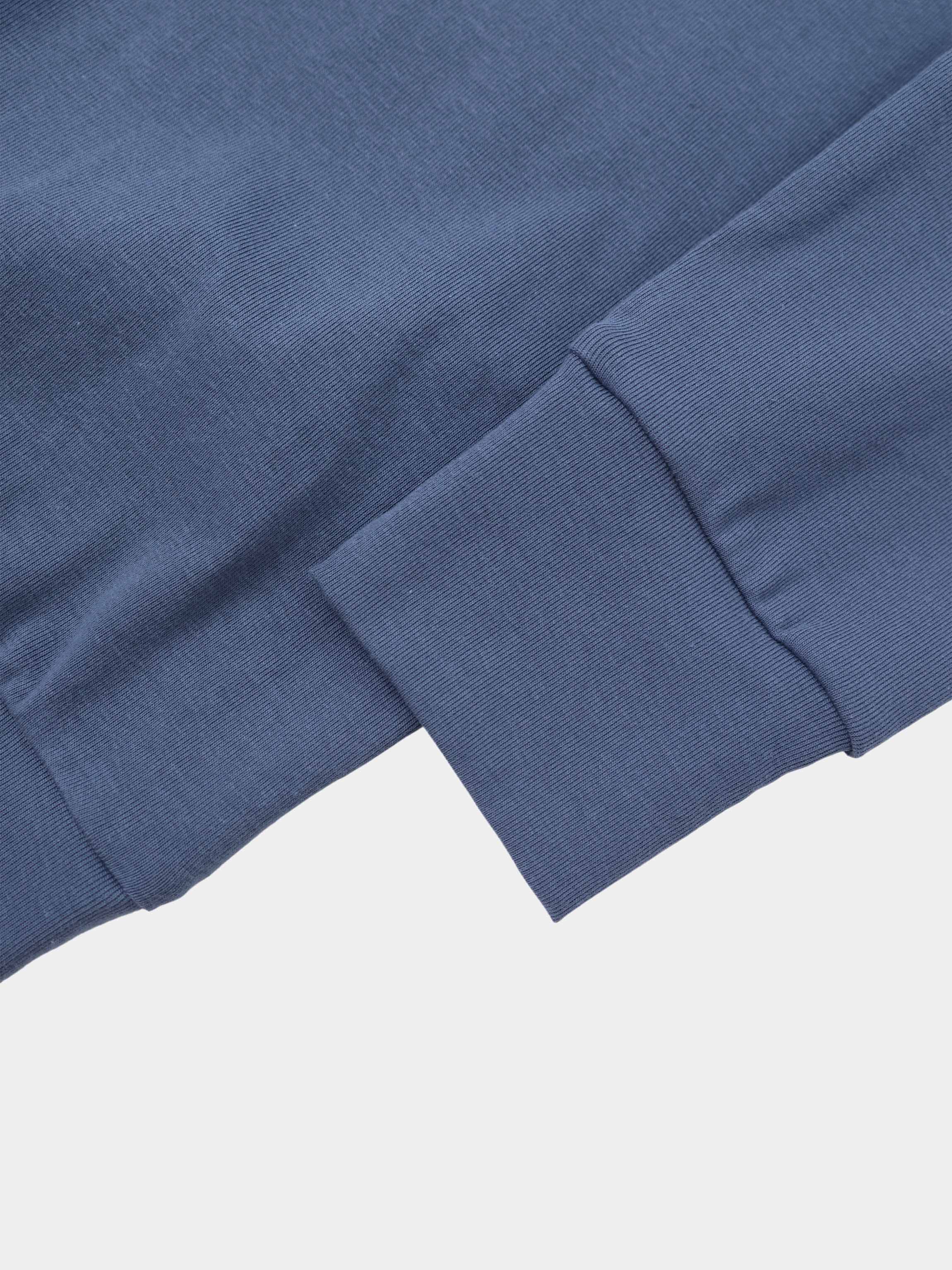 Collared Bomber Tee-Grey Blue