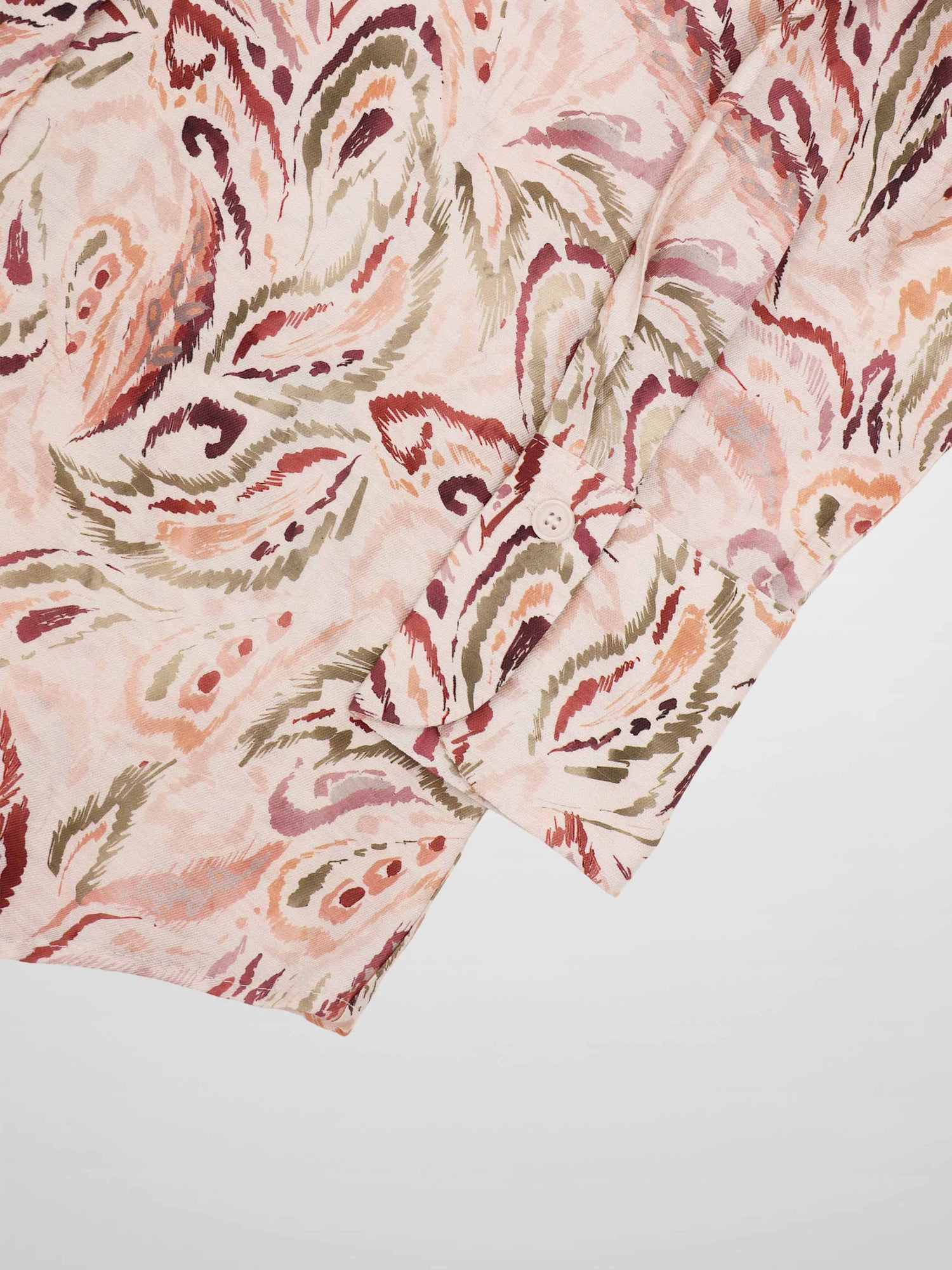 Button Down Collared Blouse-Peach Sketch