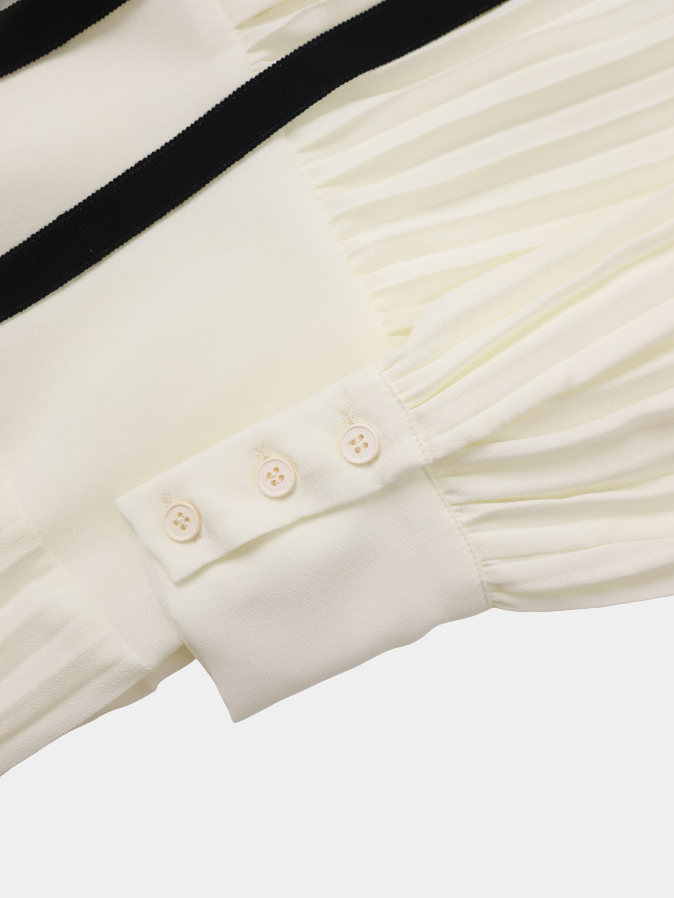 Mini Pleat Yoke Dress - Cream