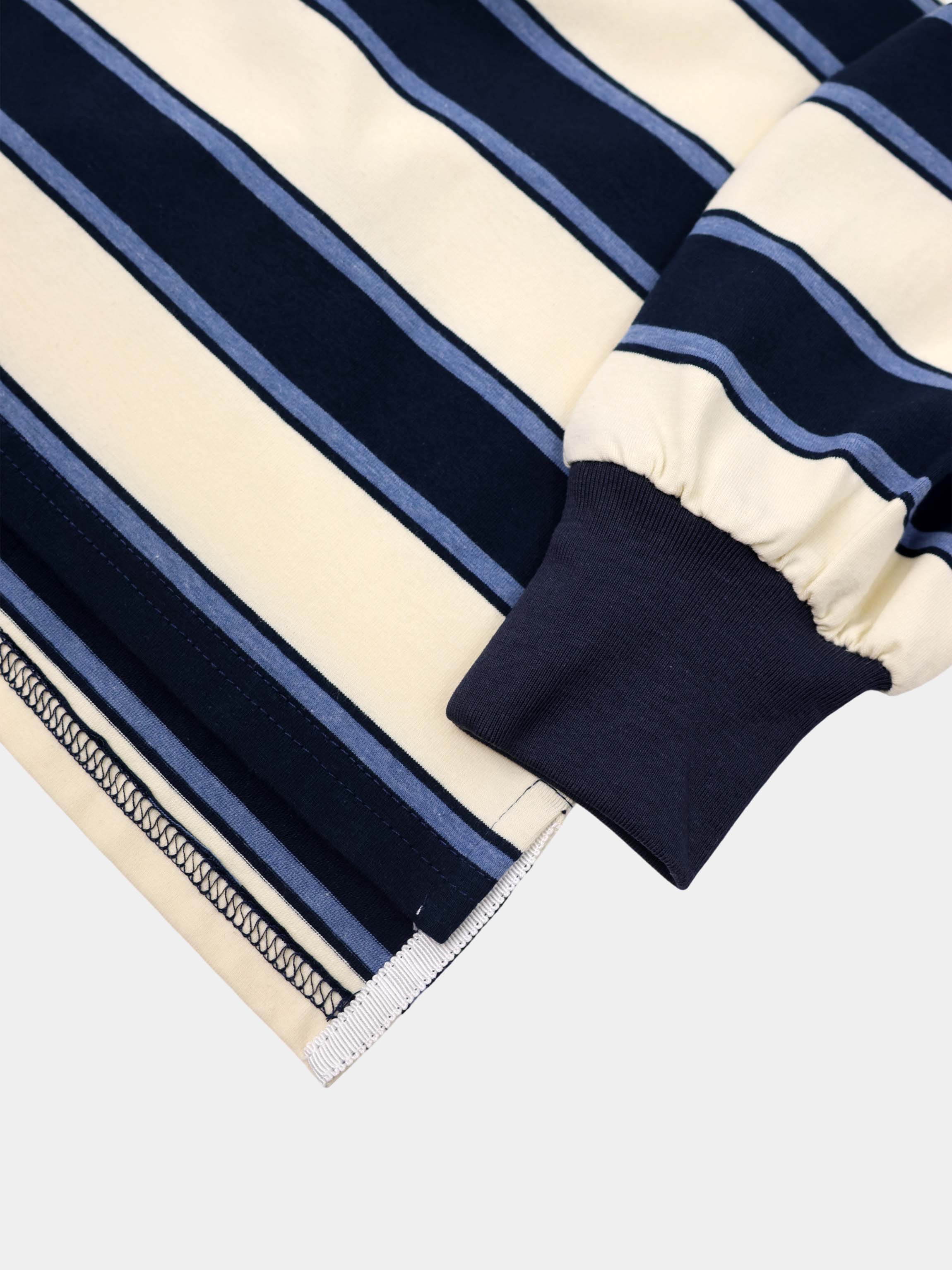 Wide Stripe Rugby T-Shirt-Navy Stripe