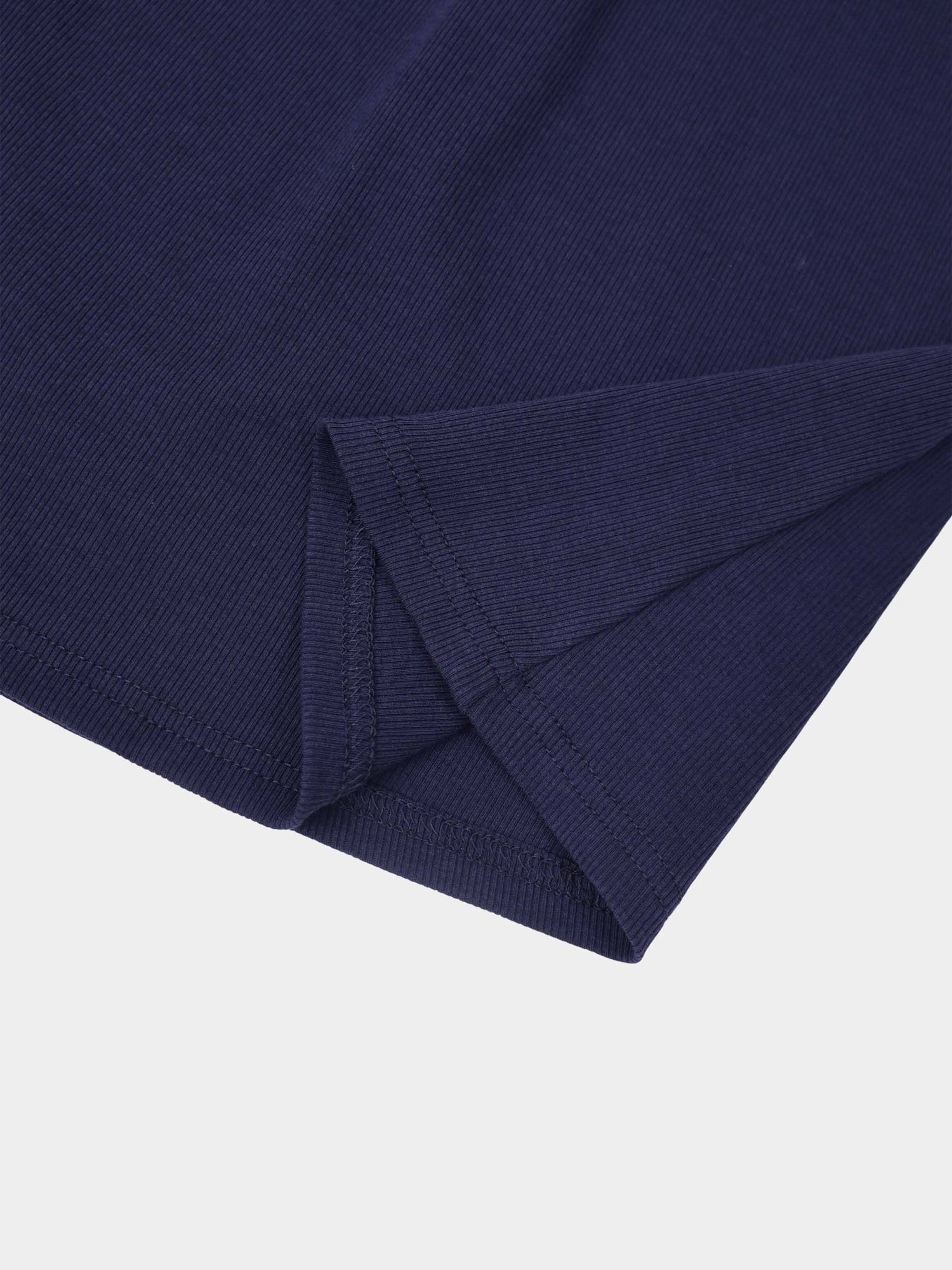 T-Shirt Ribbed Yoke Skirt-Navy