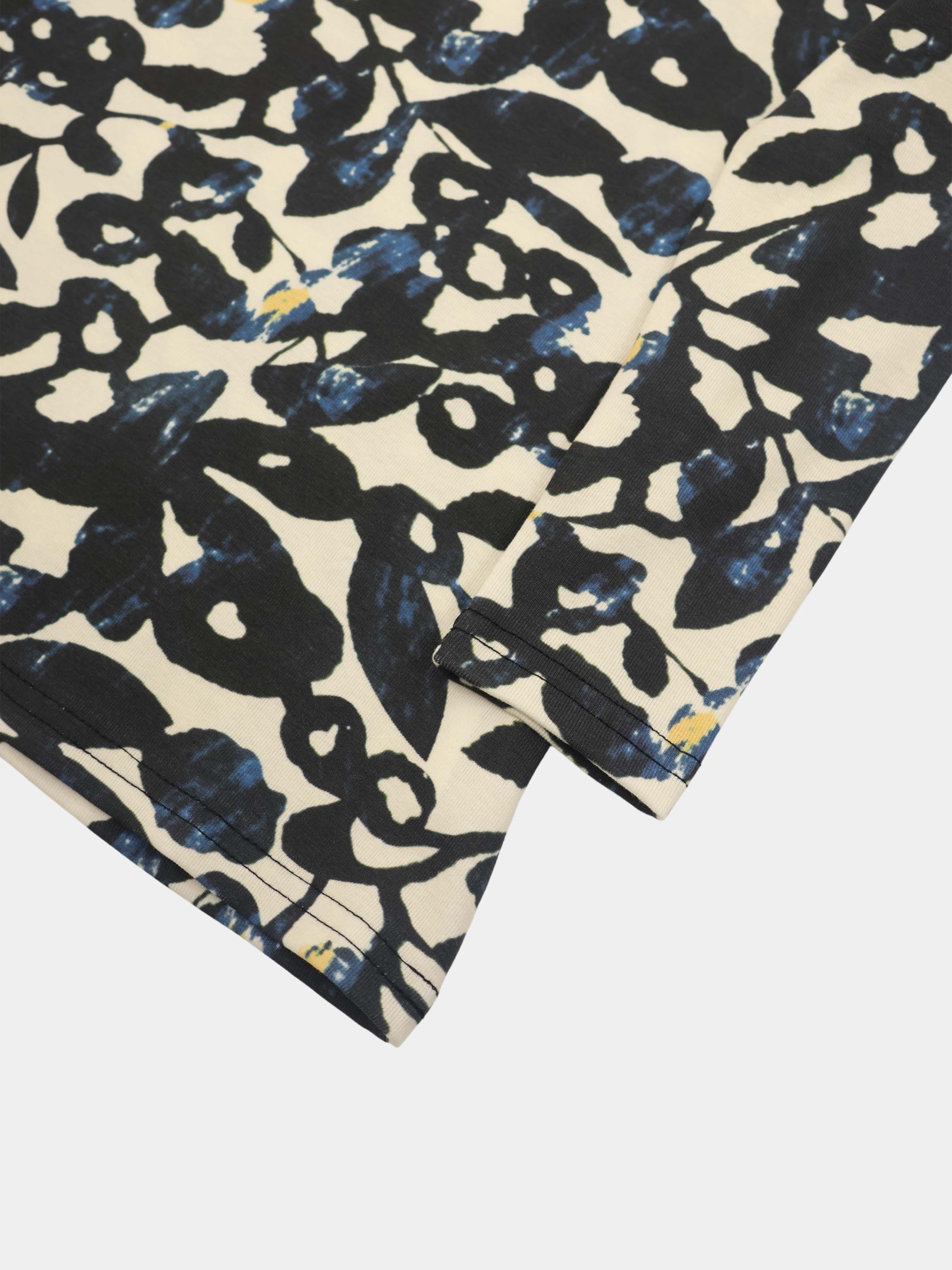 Basic Printed T-shirt-Black and Blue Mosaic