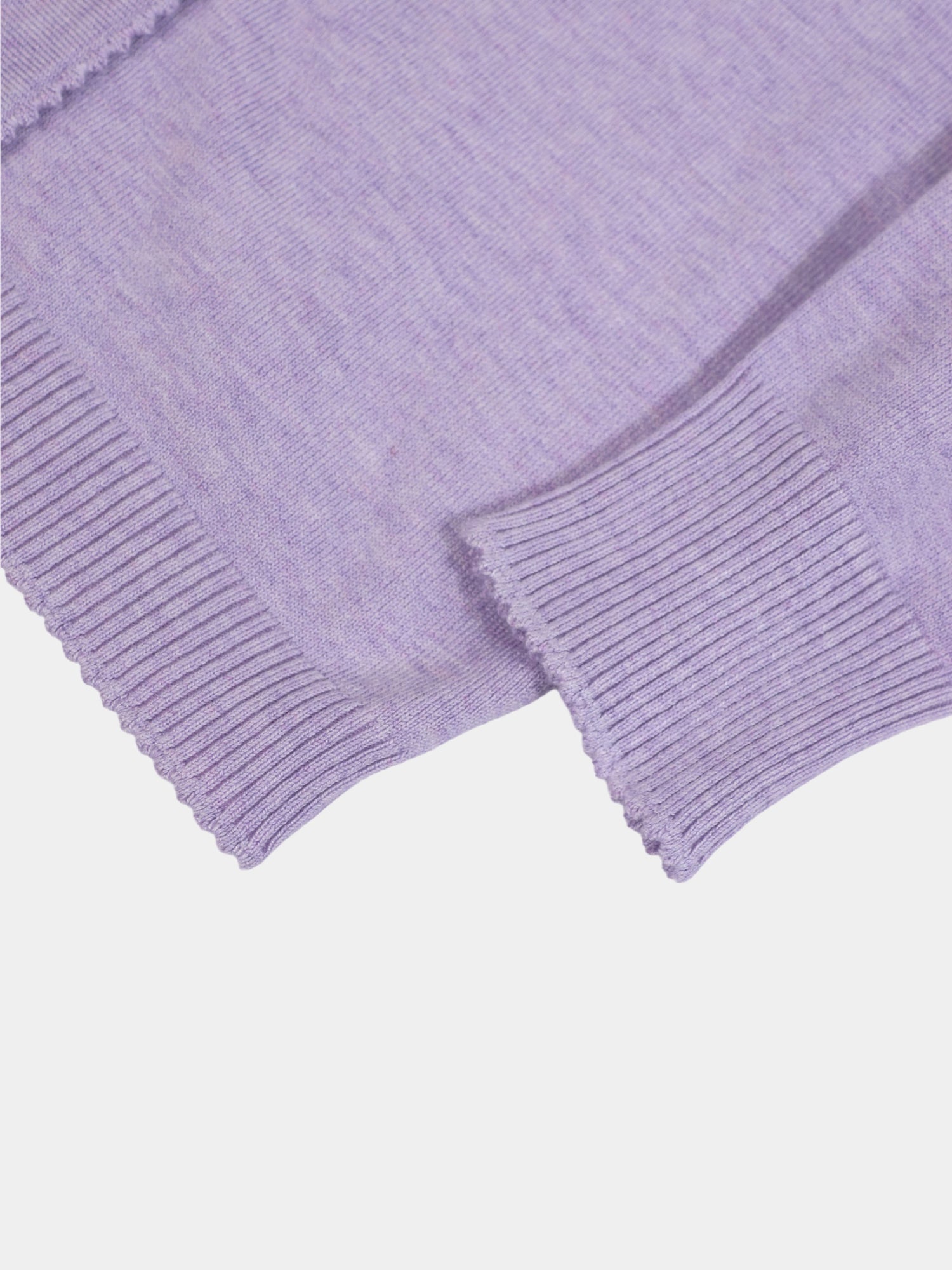 Trim Detail Crew Crop Cardigan-Heathered Lavander