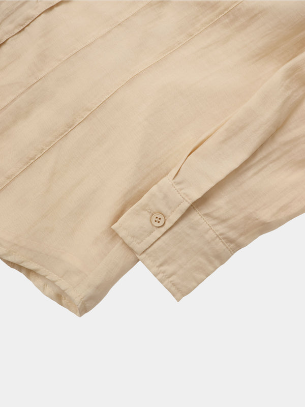 High V Neck Blouse-Sand