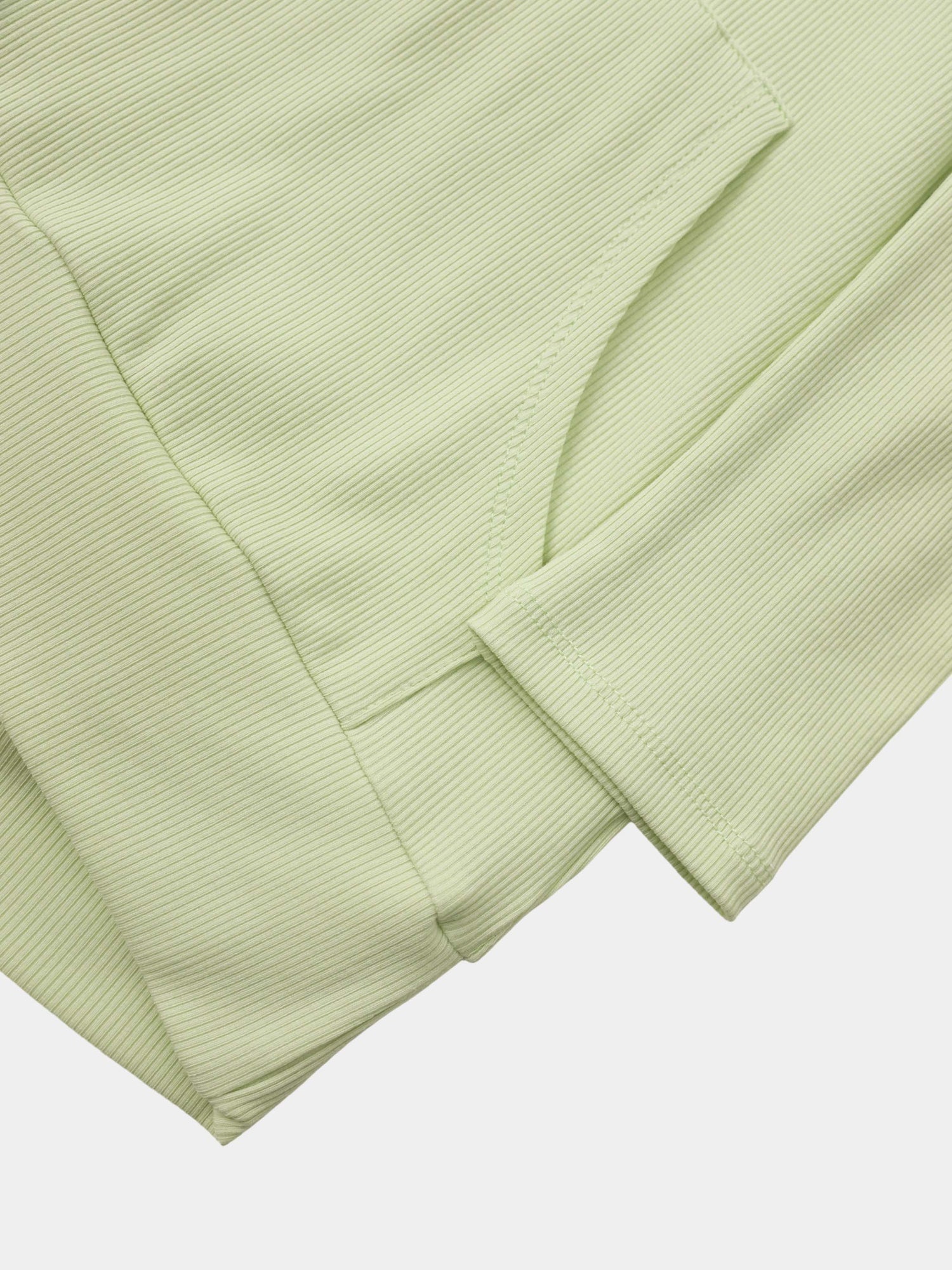 Ribbed Half Zip Hoodie Tee-Mint