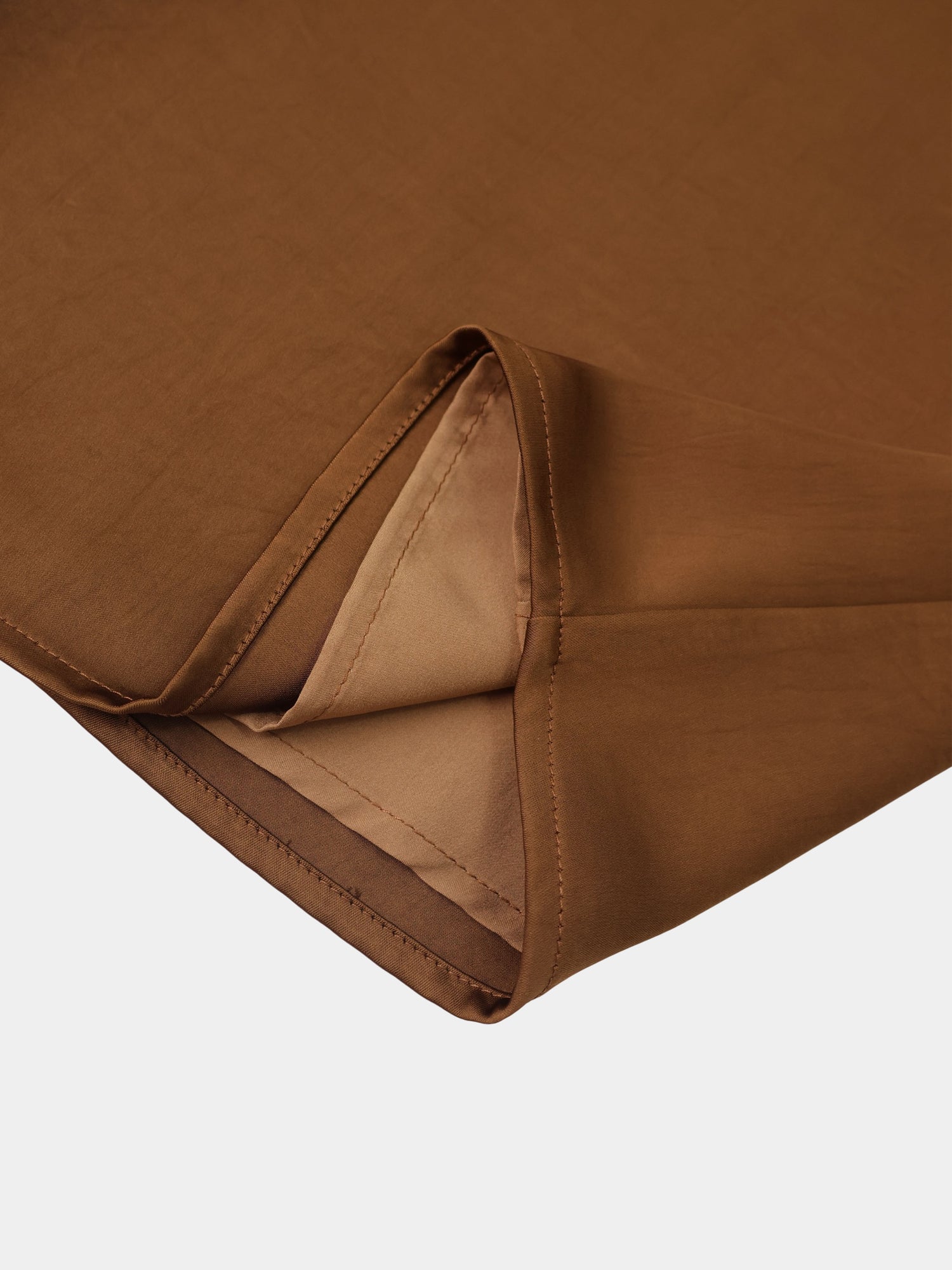 Faux Satin Ruffle Skirt - Bronze