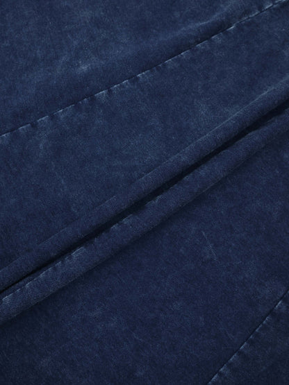 Paneled Flare Skirt 37"-Dark Blue Wash