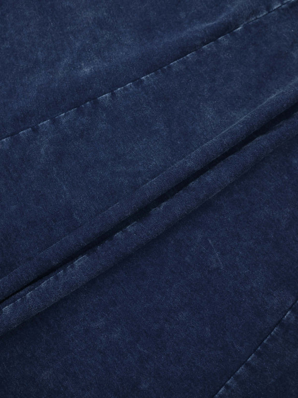 Paneled Flare Skirt 37"-Dark Blue Wash