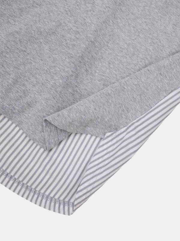 Shirt Back Polo T-Shirt-Heather Grey