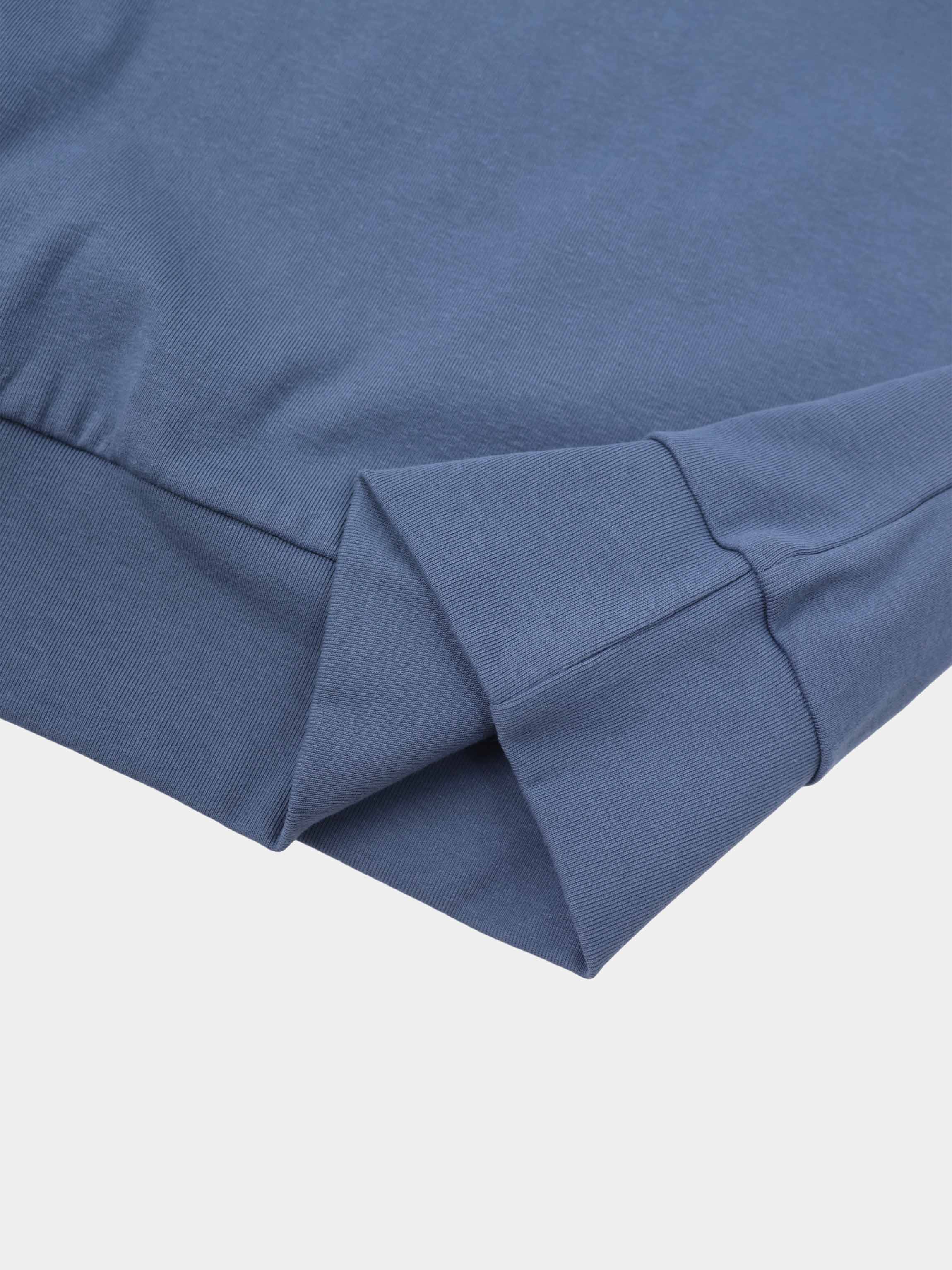 Collared Bomber Tee-Grey Blue