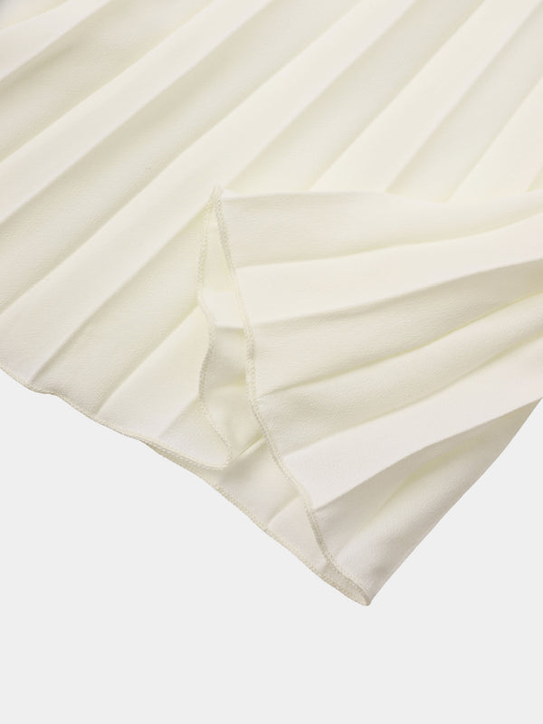 Mini Pleat Yoke Dress - Cream