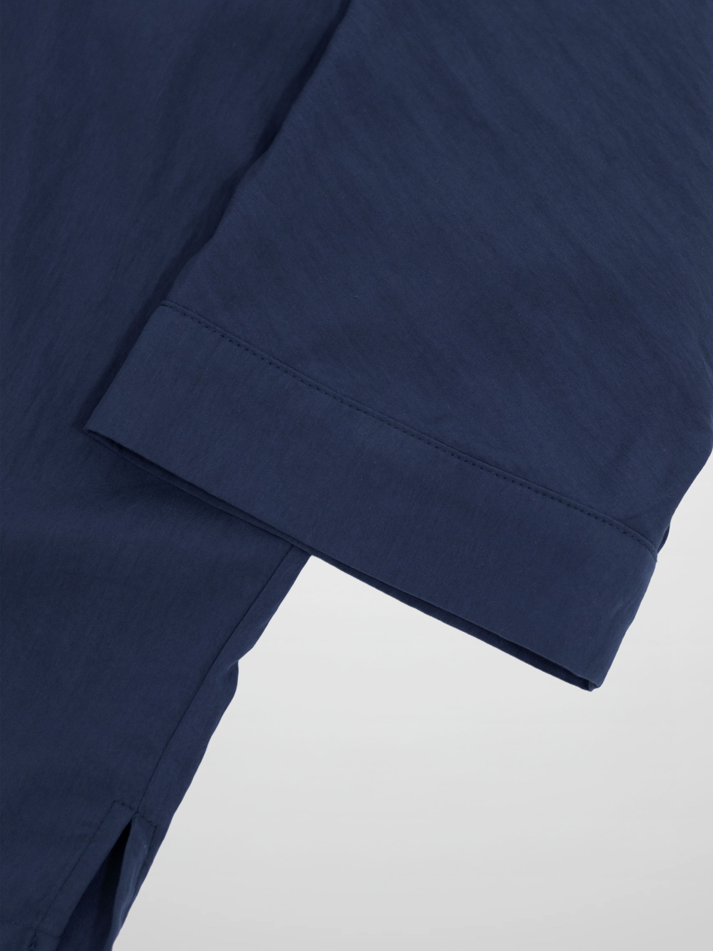 Boxy Dolman Sleeve Crinkle Blouse-Navy