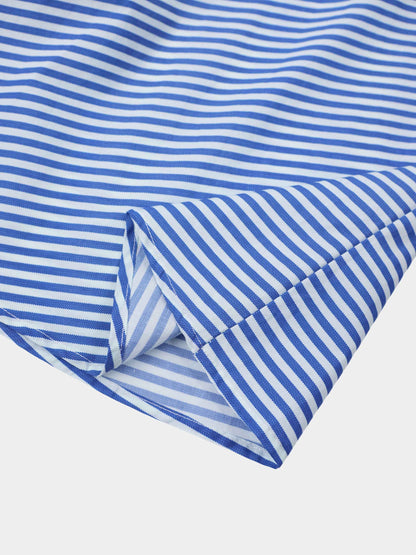 Ruched Knot Dress-Blue/White Stripe