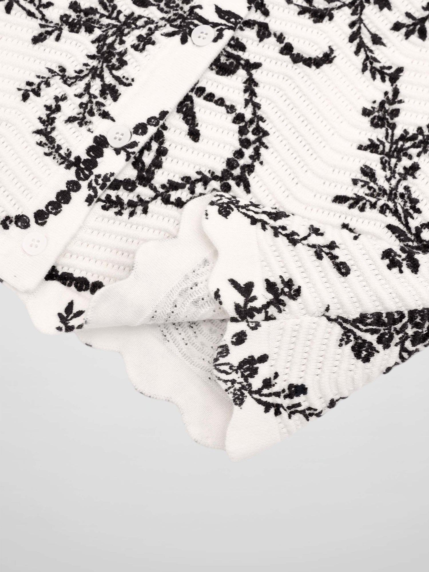 Printed Wave Cardigan-Scattered Vines