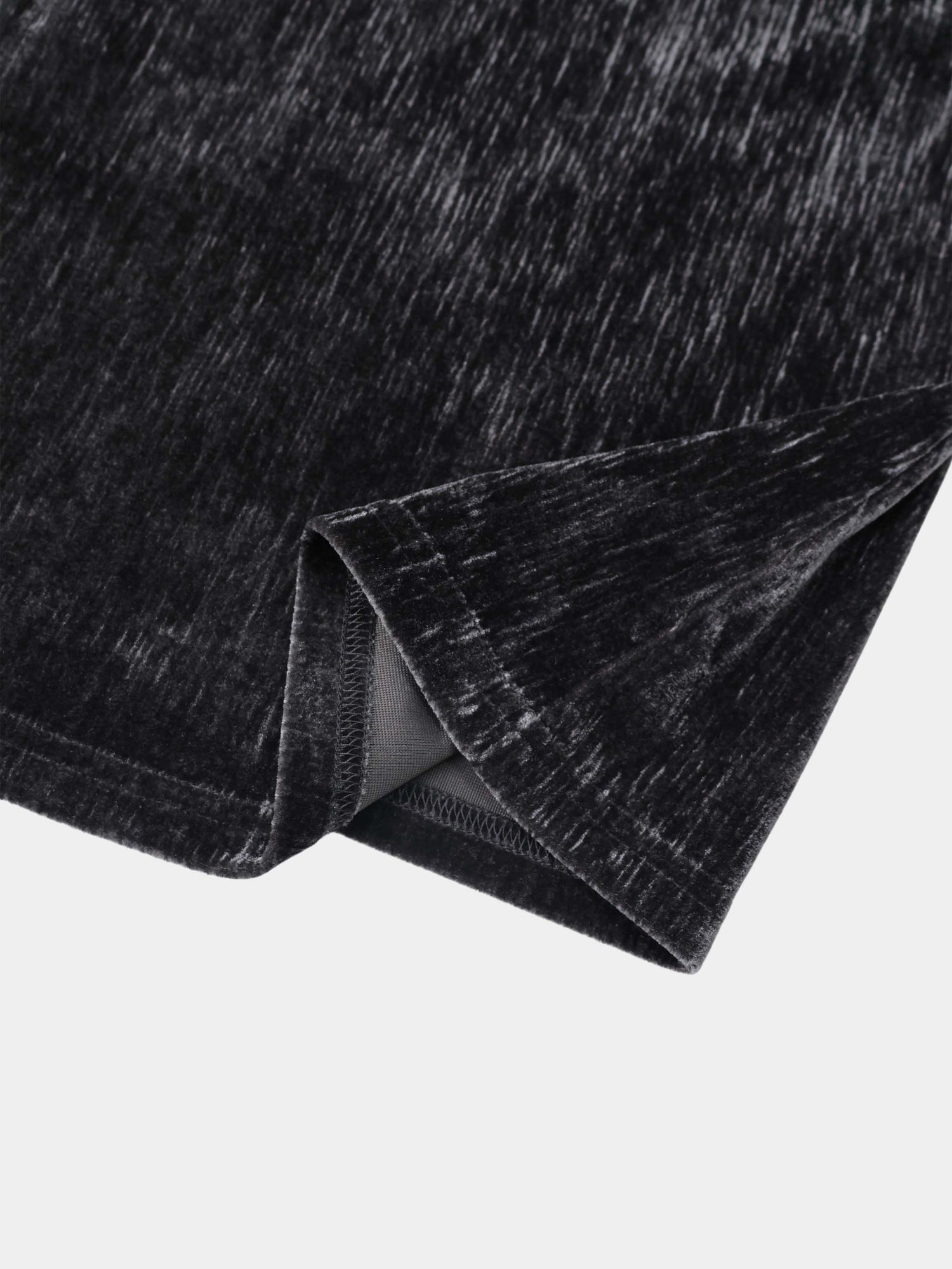 Textured Velour Turtleneck - Dark Grey
