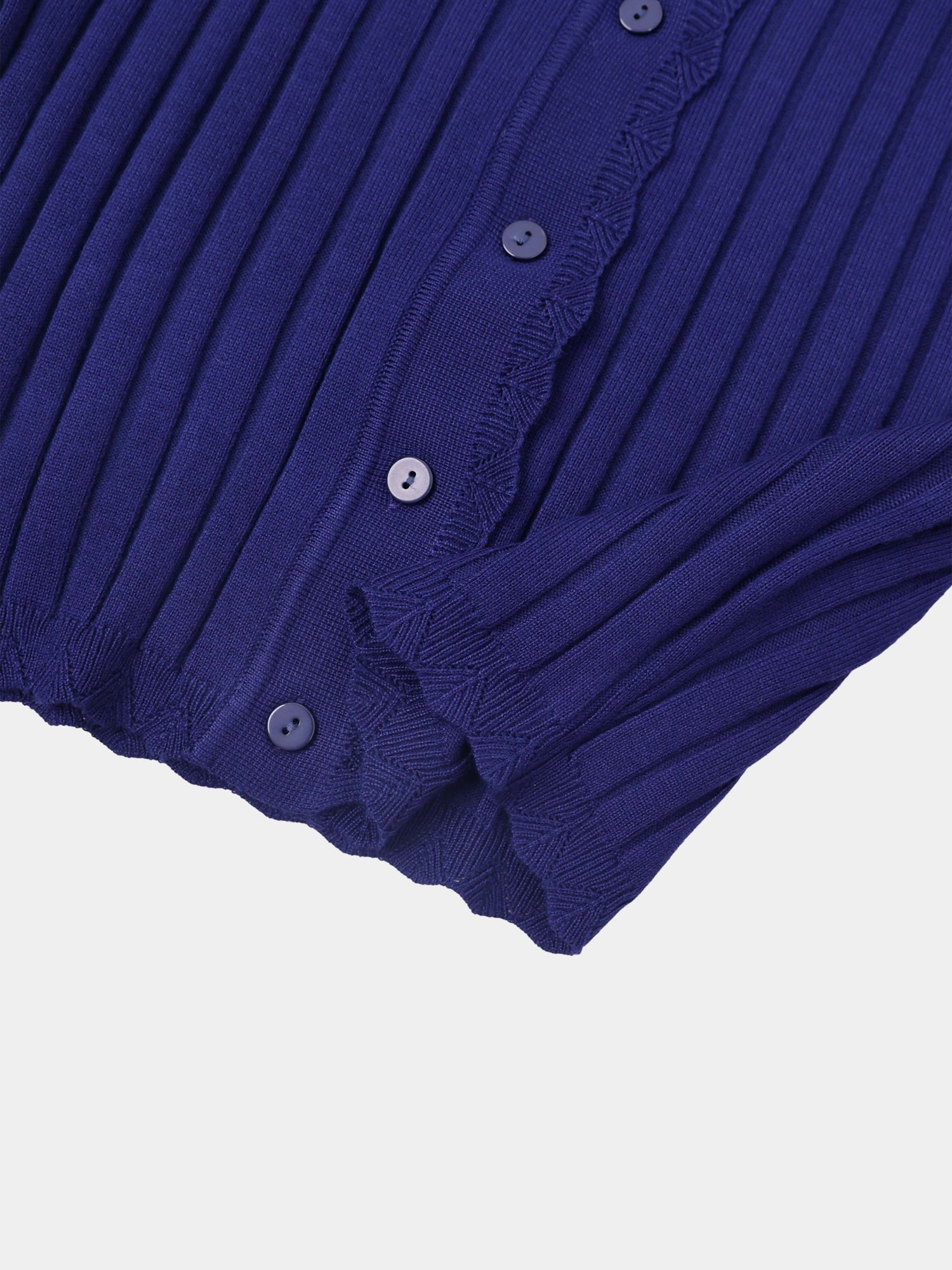 Scalloped Edge Cardigan-Navy