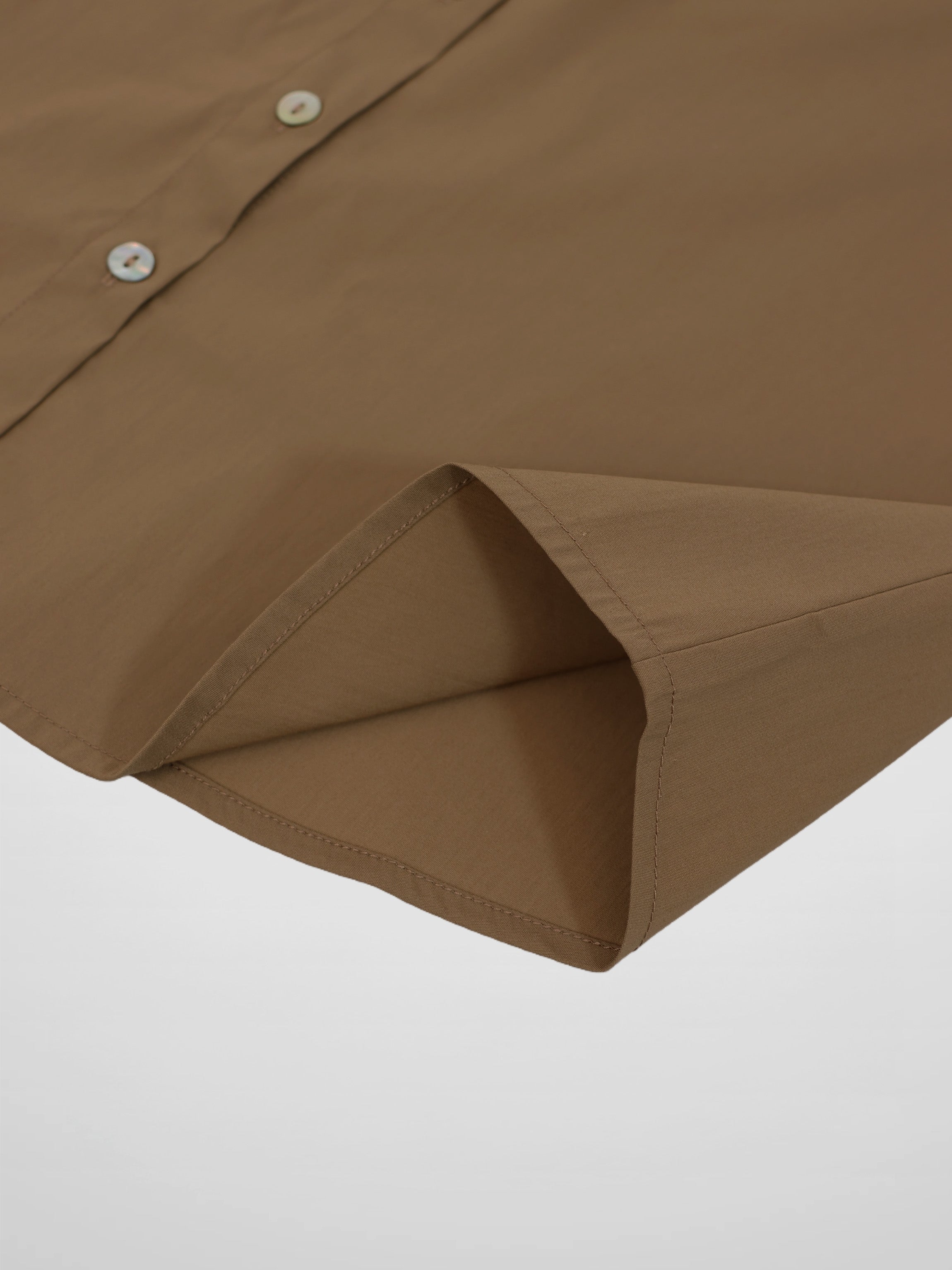 Cotton Button Down Blouse-Mocha Mousse