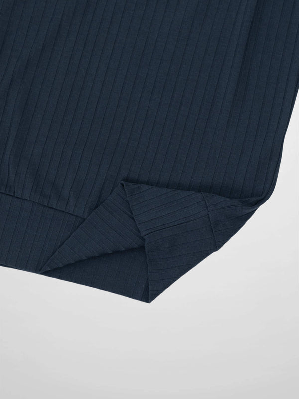 Ribbed High V Bomber-Navy