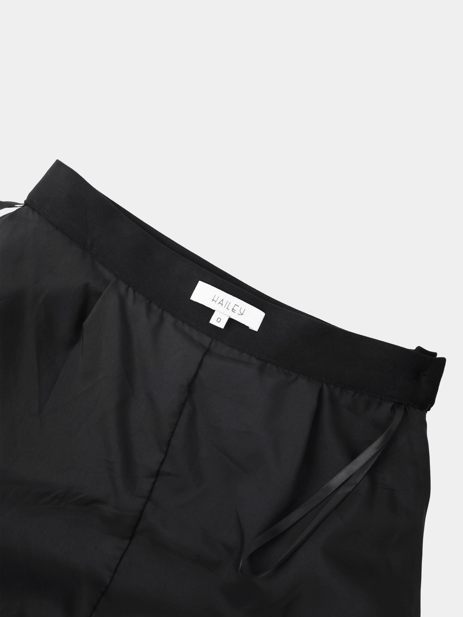 Curved Yoke Faux Suede Skirt - Black