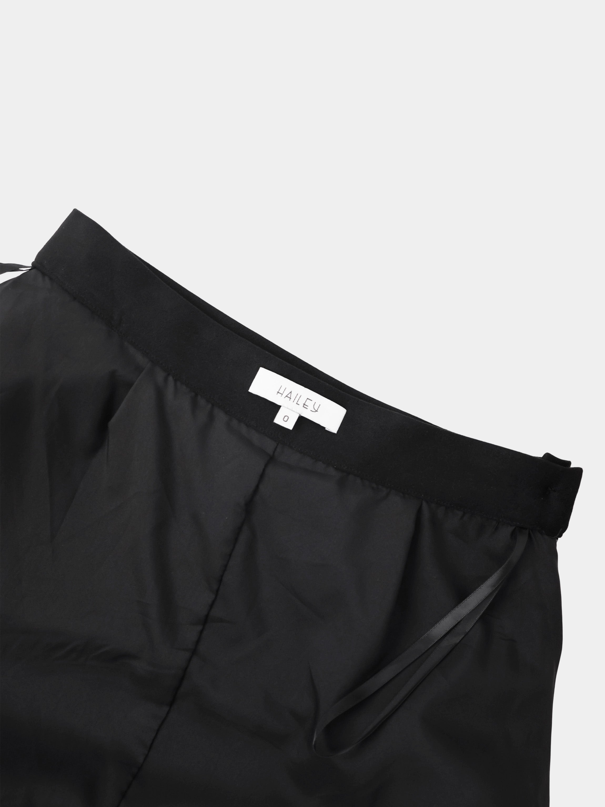 Curved Yoke Faux Suede Skirt - Black