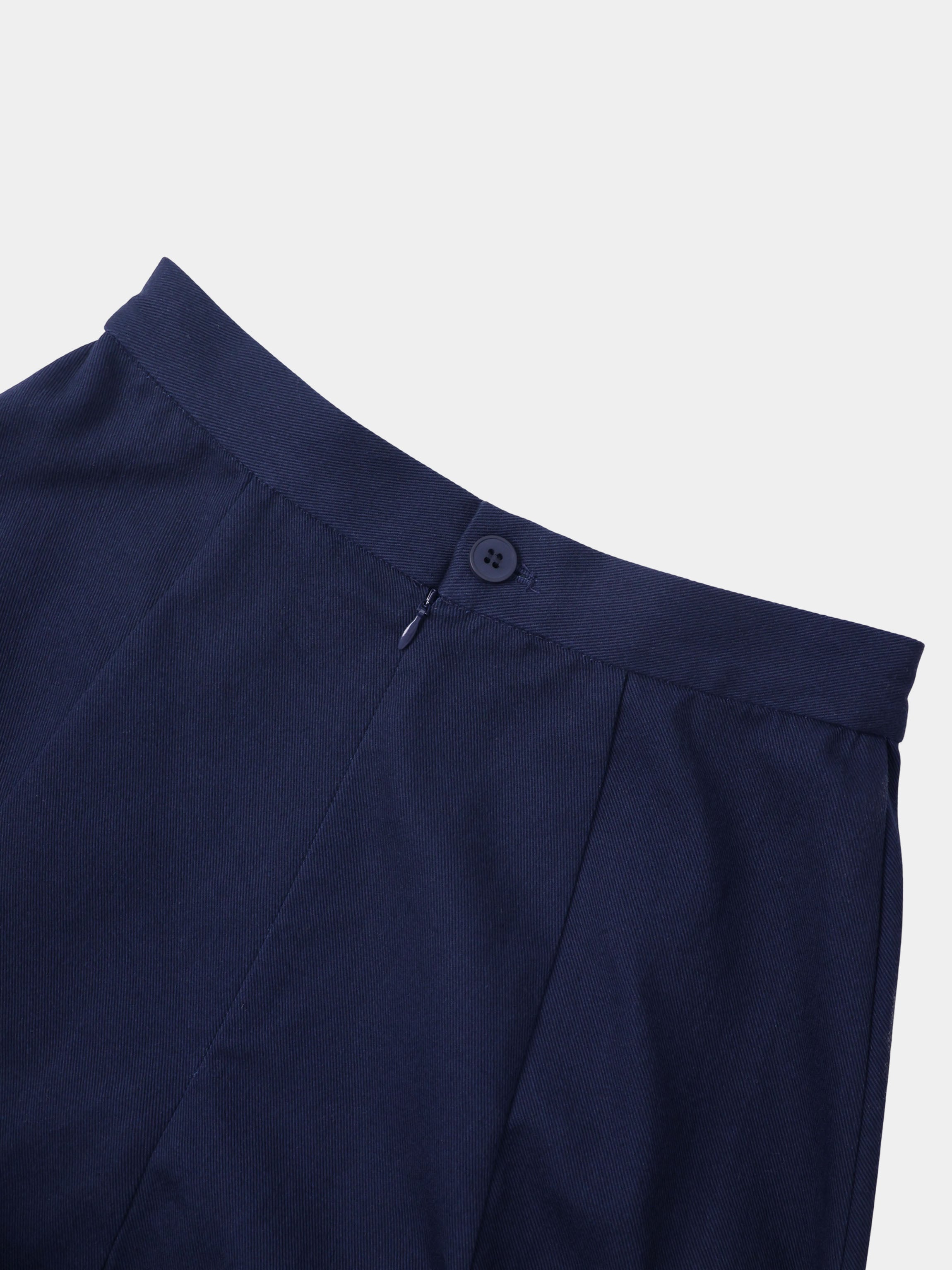 Twill Trumpet Skirt-Navy