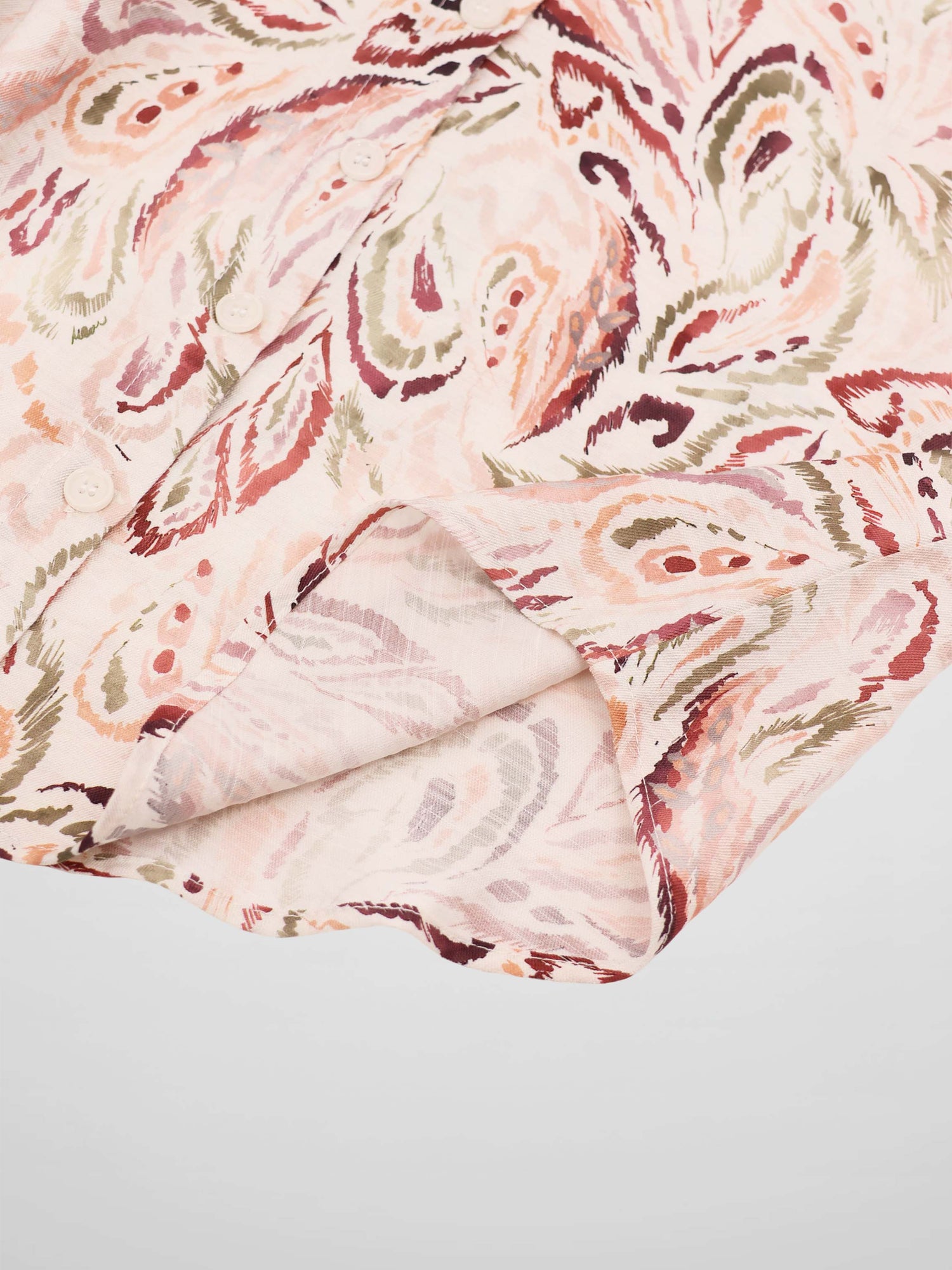 Button Down Collared Blouse-Peach Sketch