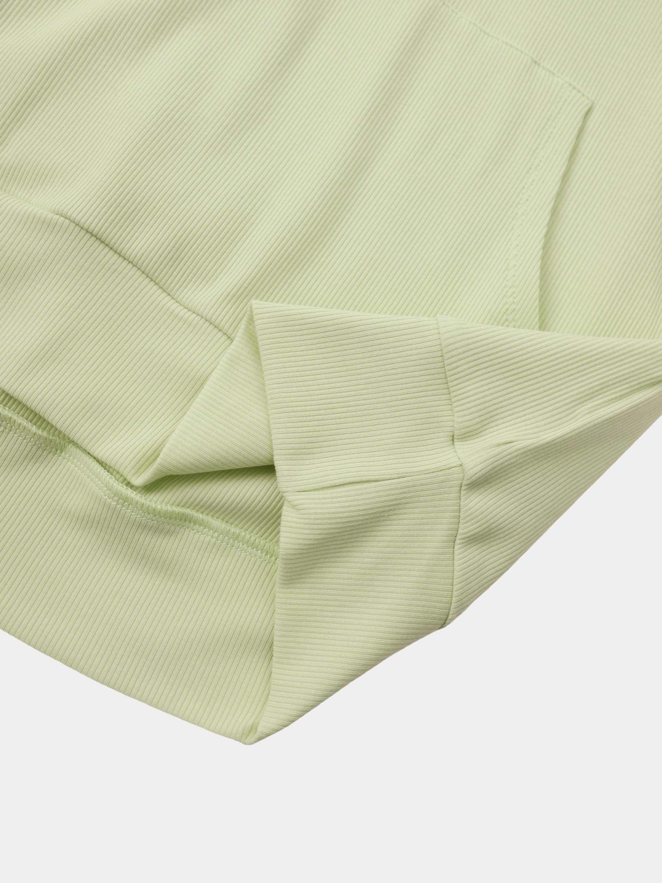 Ribbed Half Zip Hoodie Tee-Mint