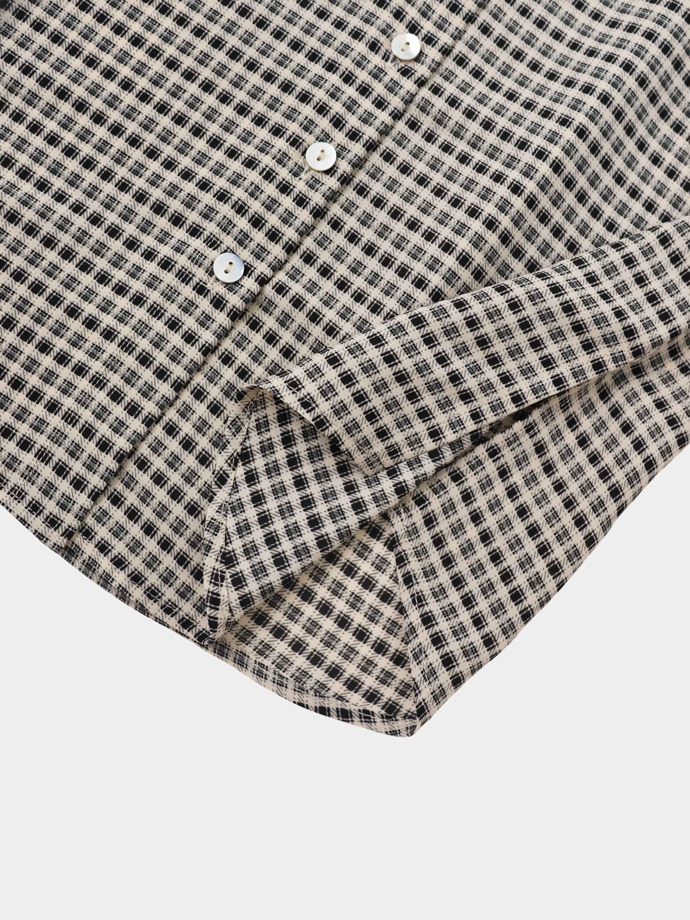 Plaid Blouse - Black Plaid
