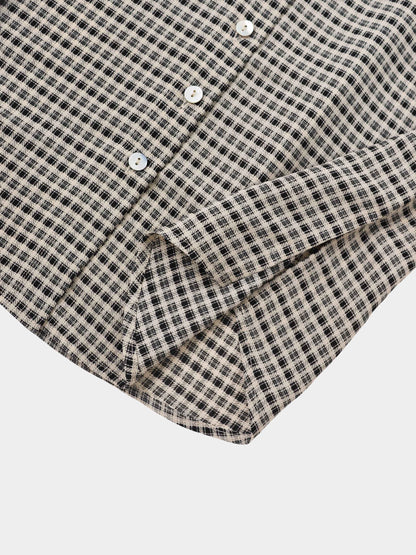 Plaid Blouse - Black Plaid
