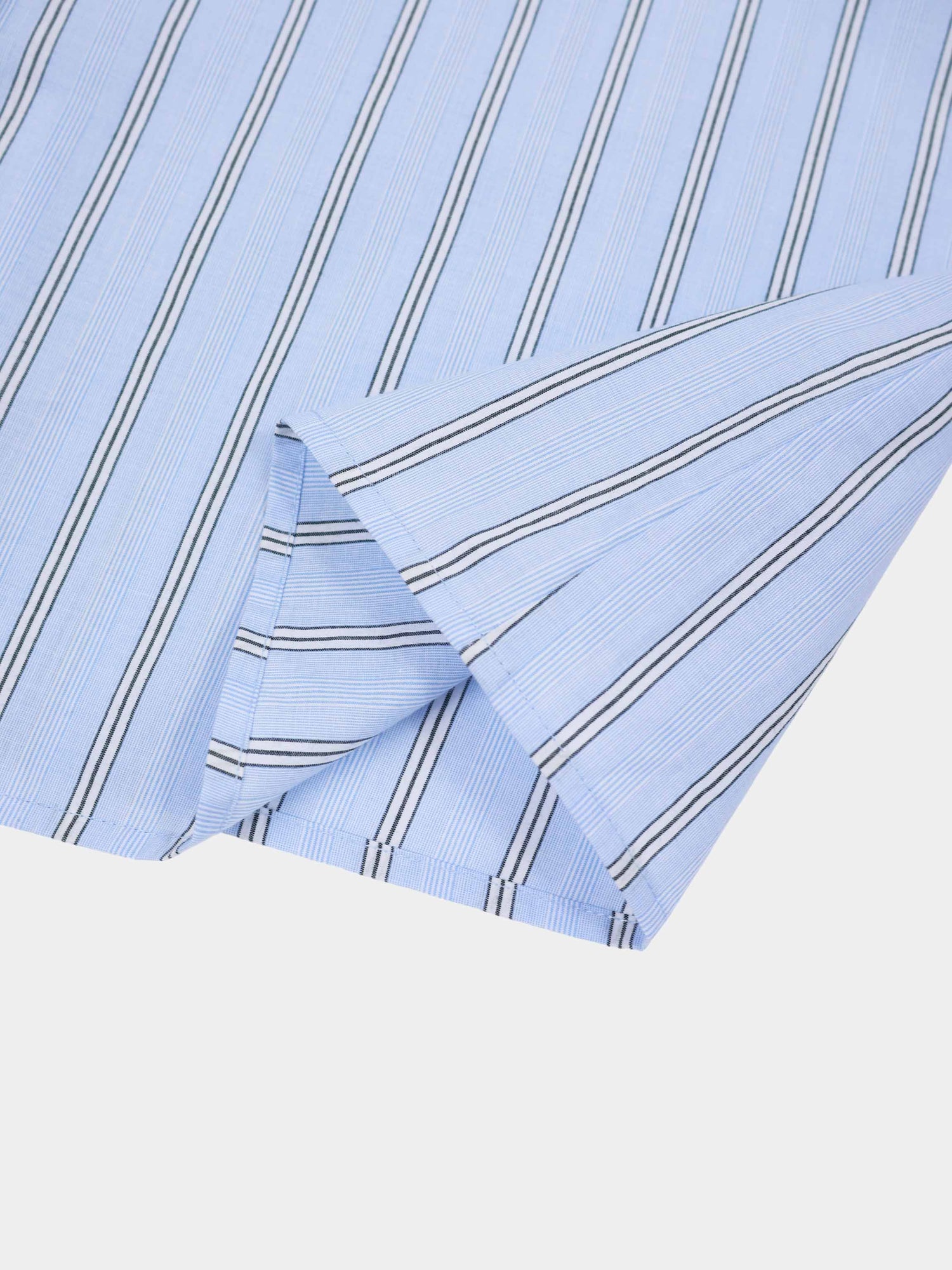 Pinstripe Tie Front Shirtdress-Light Blue Stripe