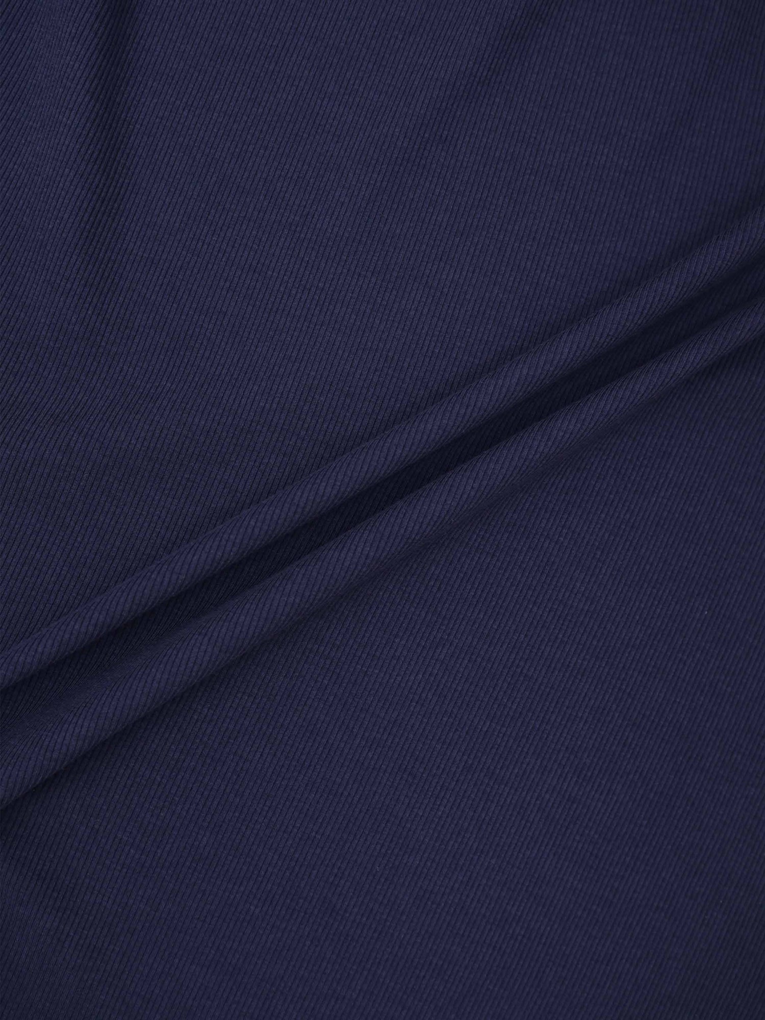 T-Shirt Ribbed Yoke Skirt-Navy