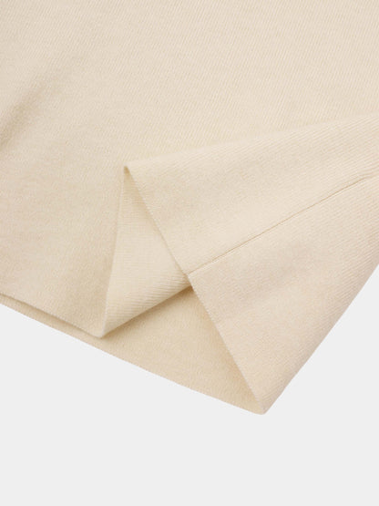 Bell Sleeve Polo-Cream/Black