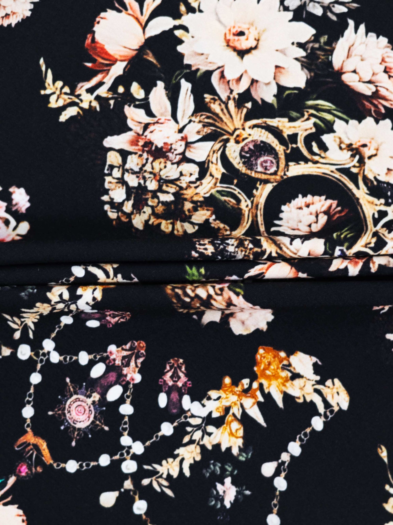Boxy Printed Modal Turtleneck-Regal Floral