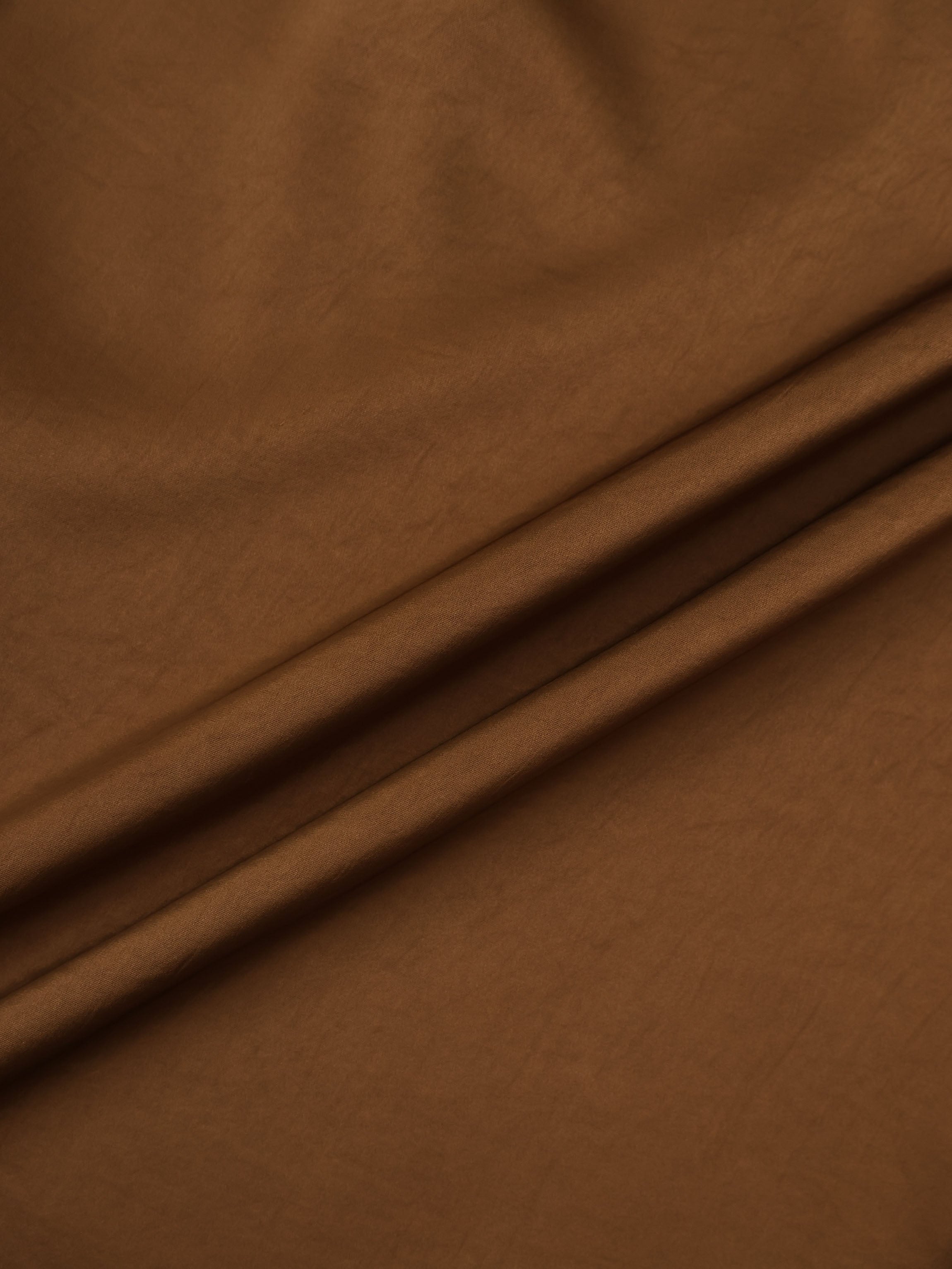 Faux Satin Ruffle Skirt - Bronze