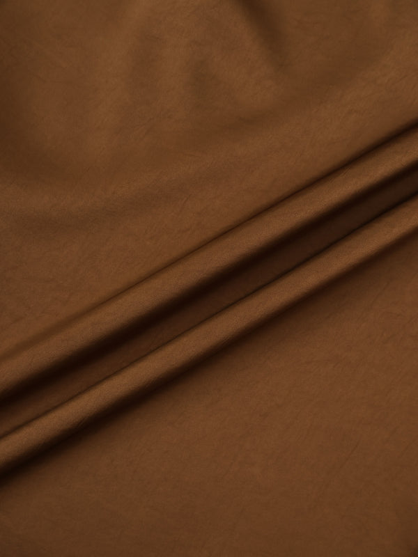 Faux Satin Ruffle Skirt - Bronze